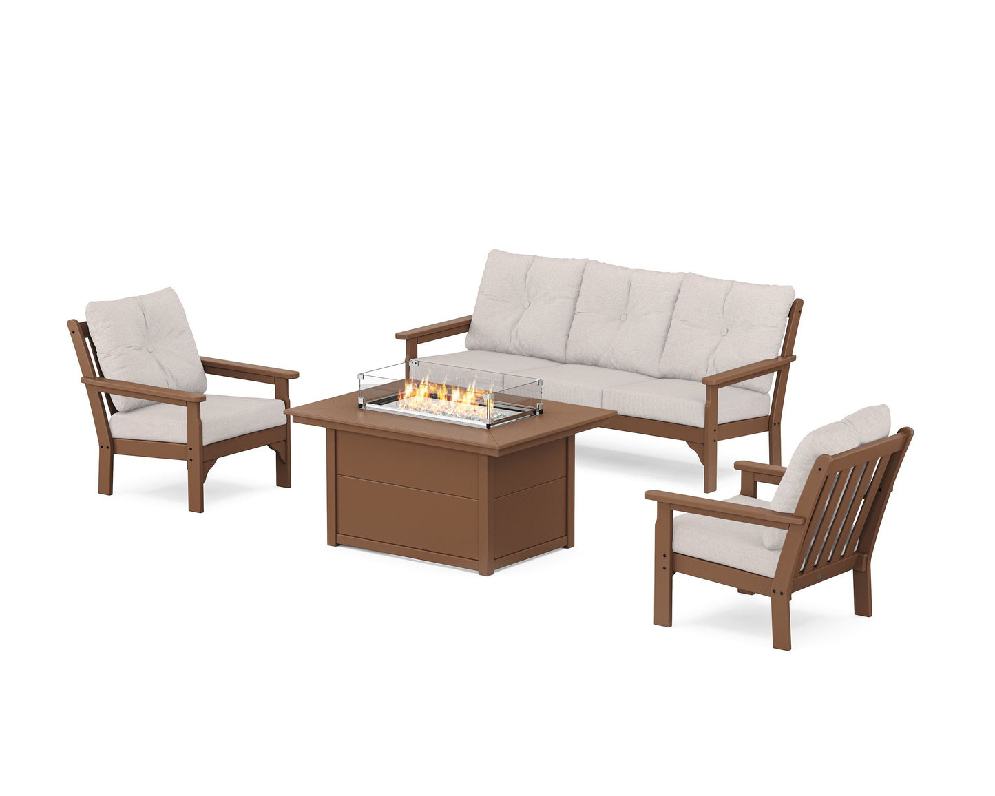 Vineyard Deep Seating Fire Pit Table Set