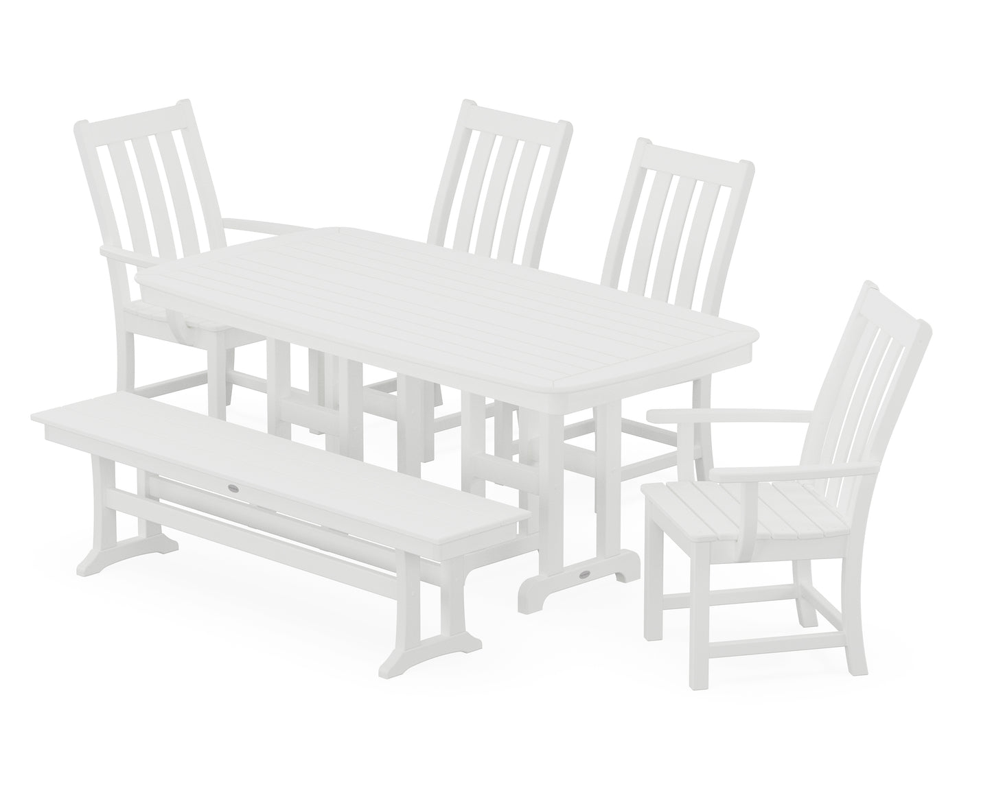 Vineyard 6-Piece Dining Set with Bench