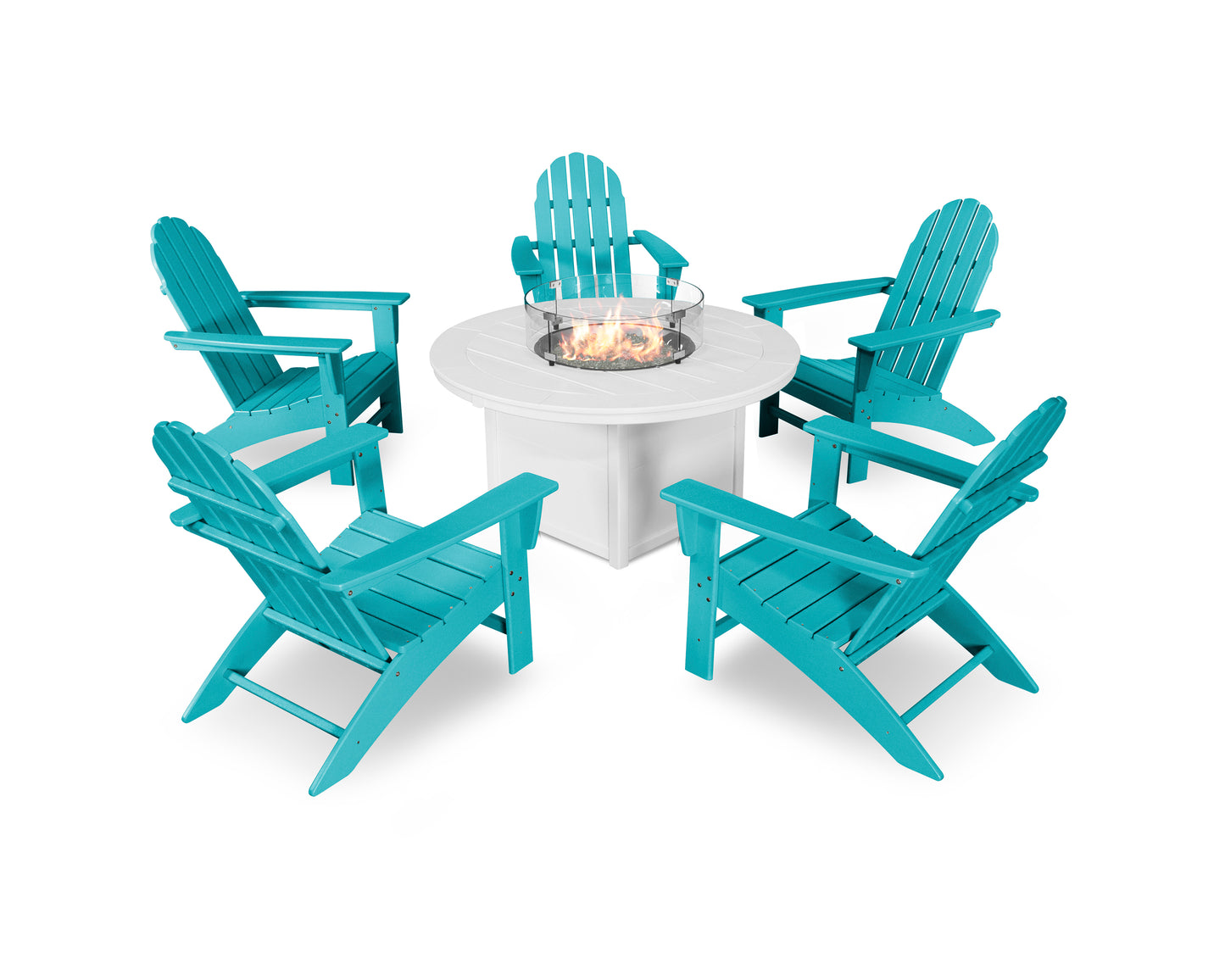 Vineyard Adirondack 6-Piece Chat Set with Fire Pit Table