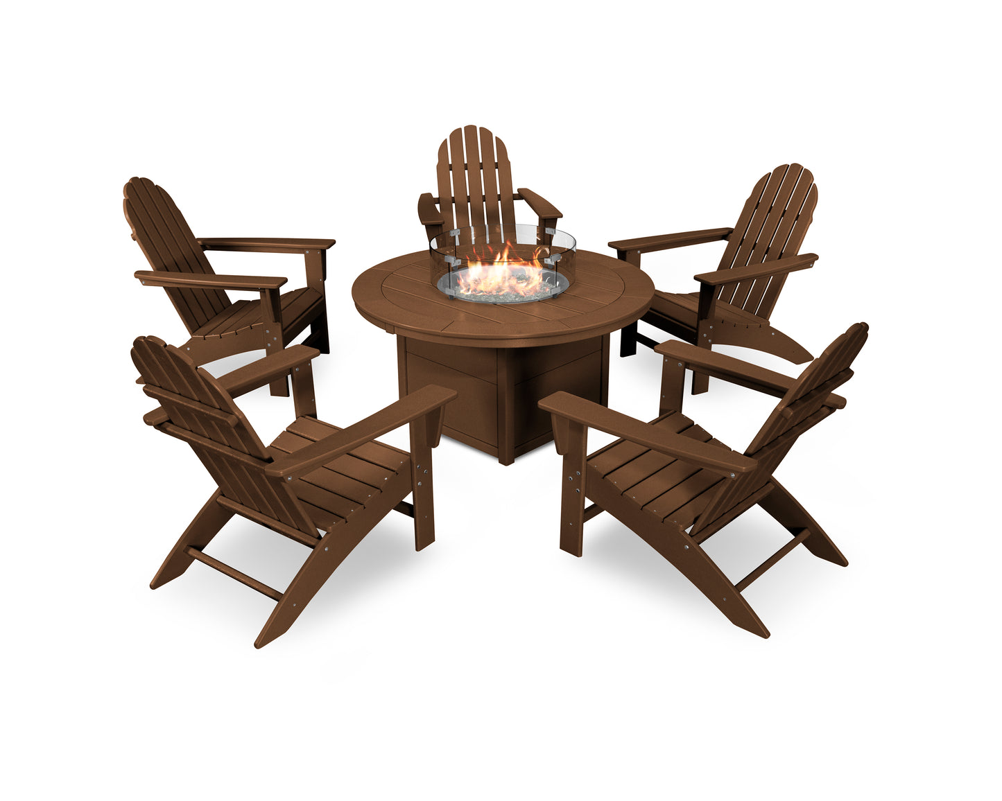 Vineyard Adirondack 6-Piece Chat Set with Fire Pit Table