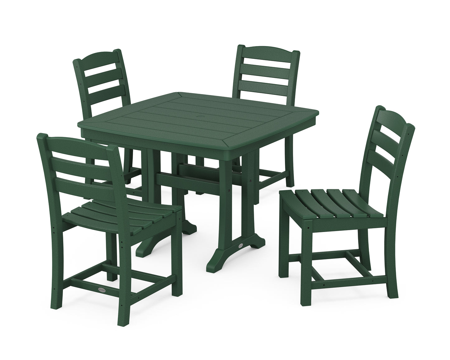 La Casa Cafe Side Chair 5-Piece Dining Set with Trestle Legs