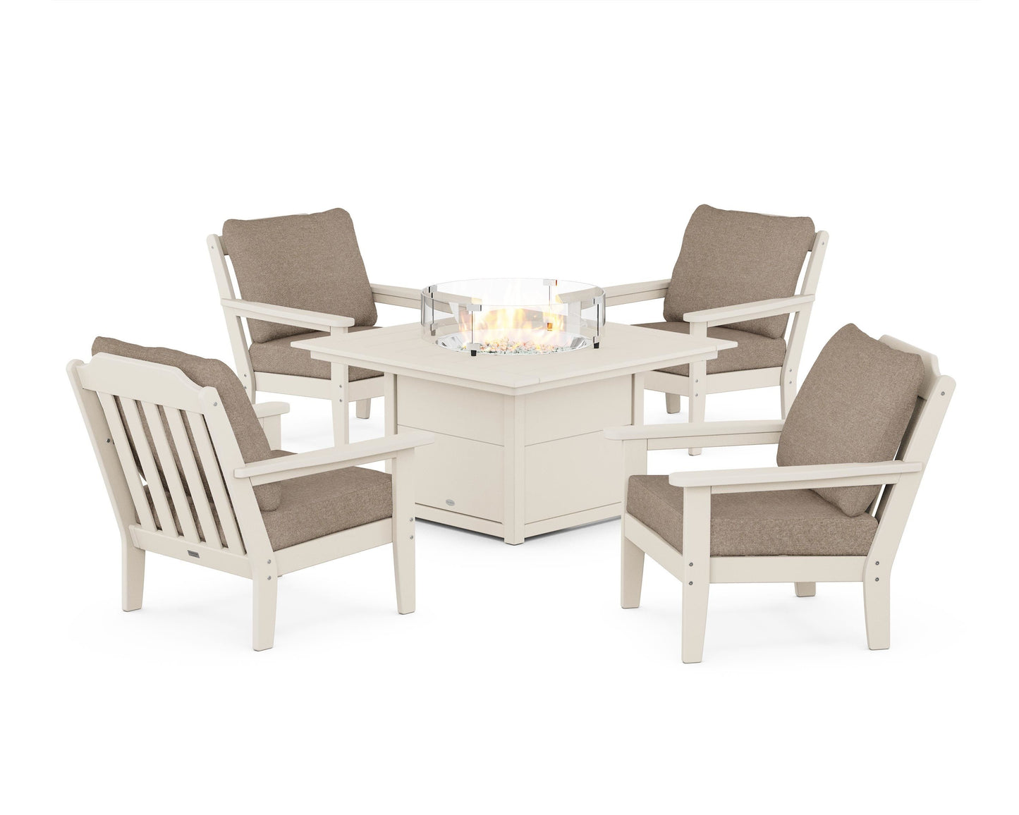 Cottage 5-Piece Deep Seating Set with Fire Pit Table