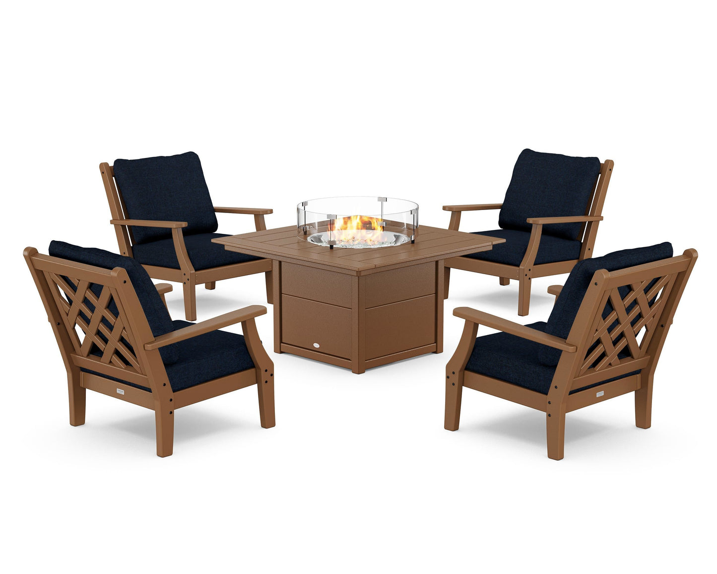 Wovendale 5-Piece Deep Seating Set with Fire Pit Table