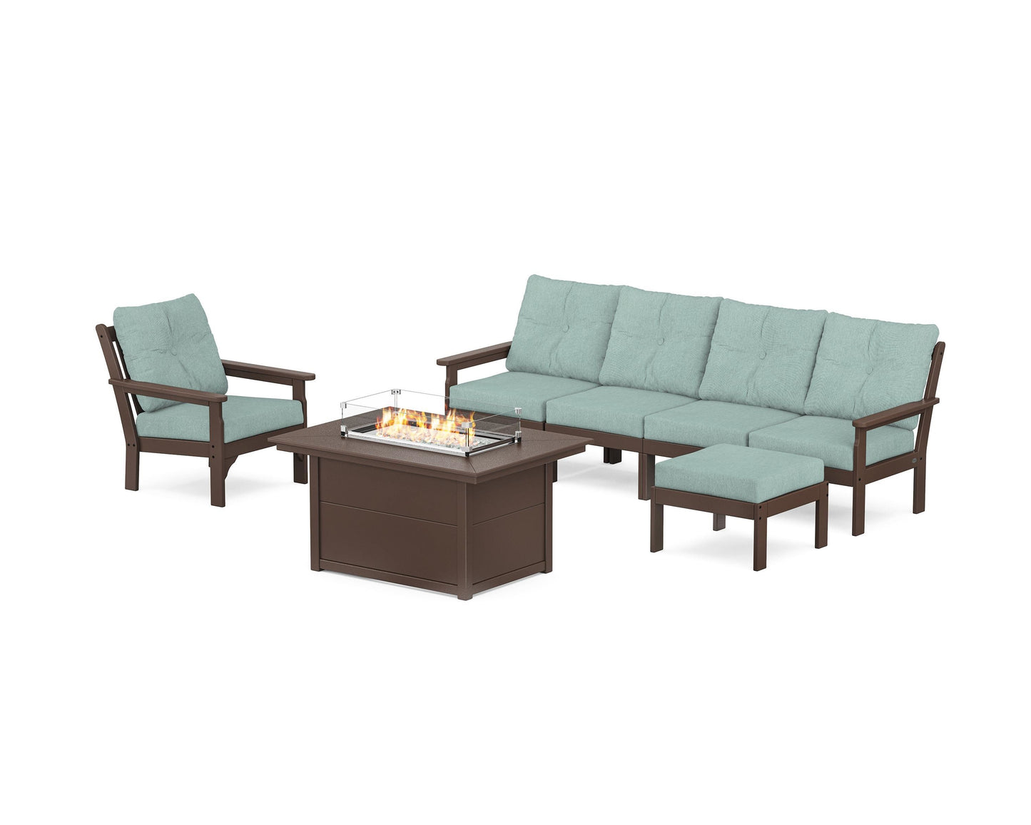 Vineyard Sectional Lounge and Fire Pit Set