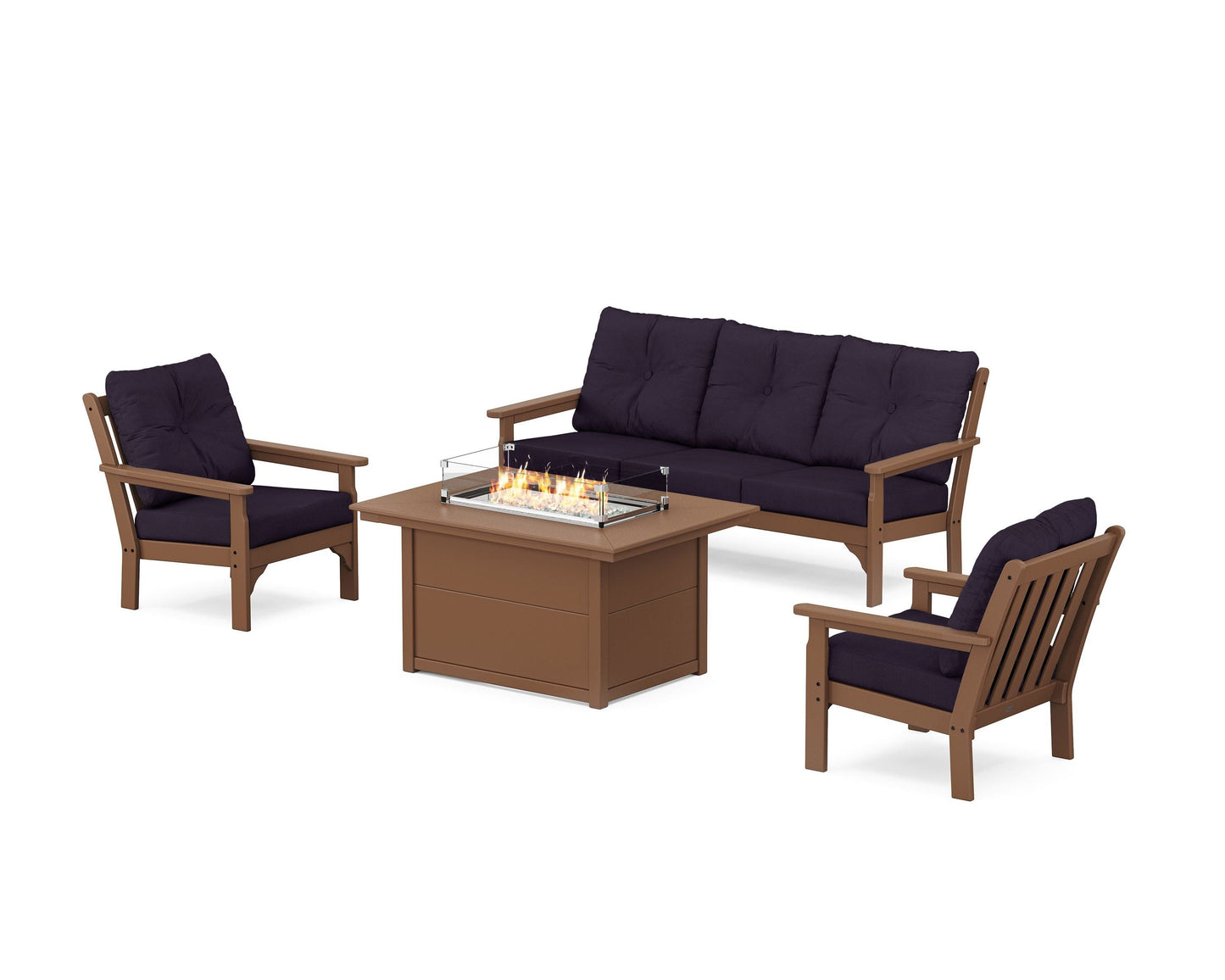 Vineyard Deep Seating Fire Pit Table Set