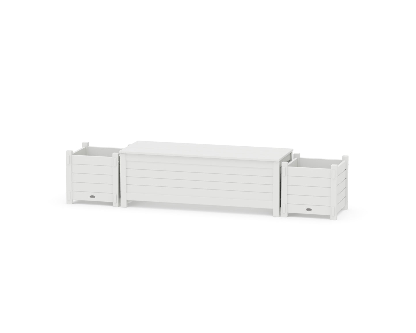 48" Nautical Straight Planter Storage Bench Set