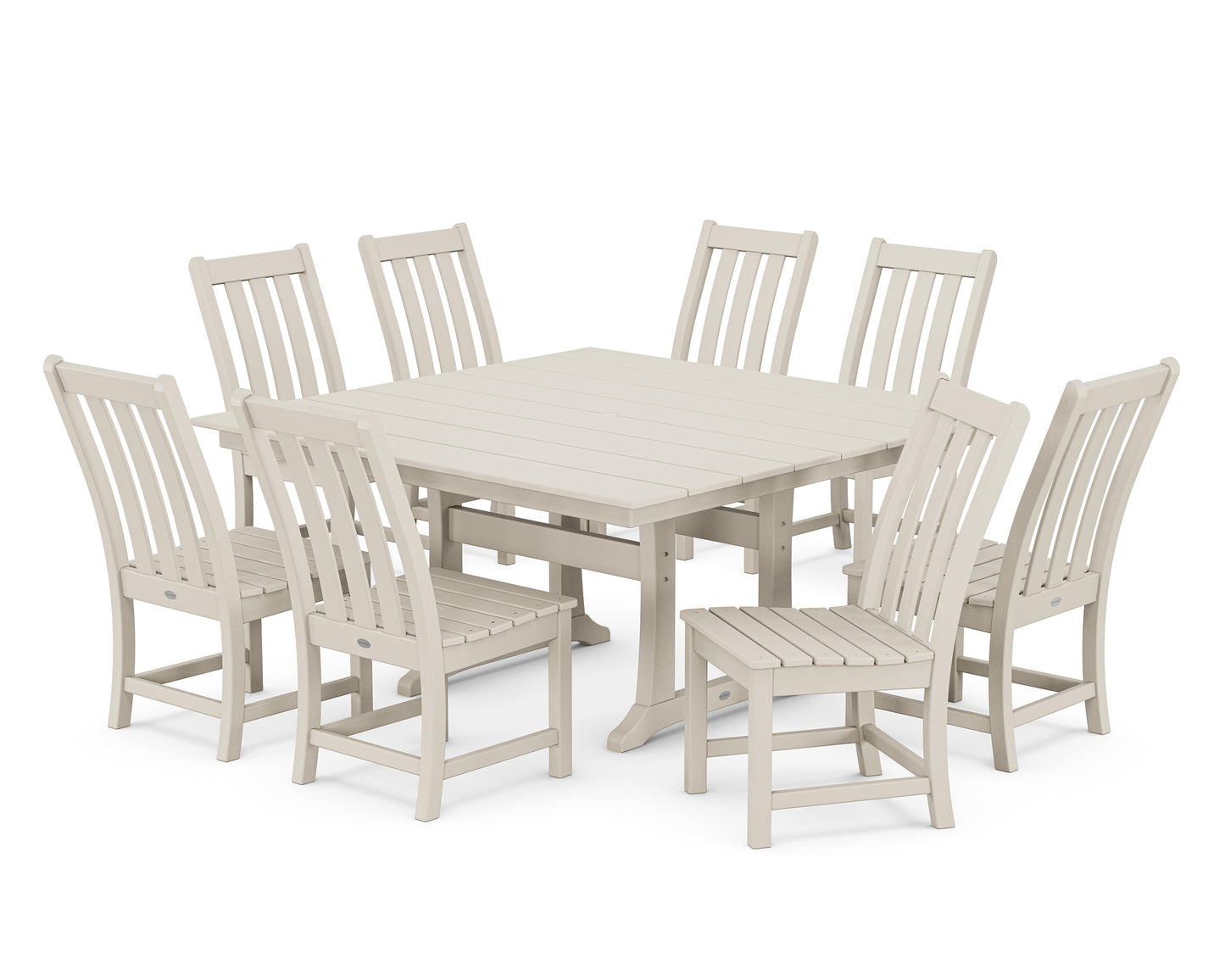 Vineyard 9-Piece Farmhouse Trestle Dining Set