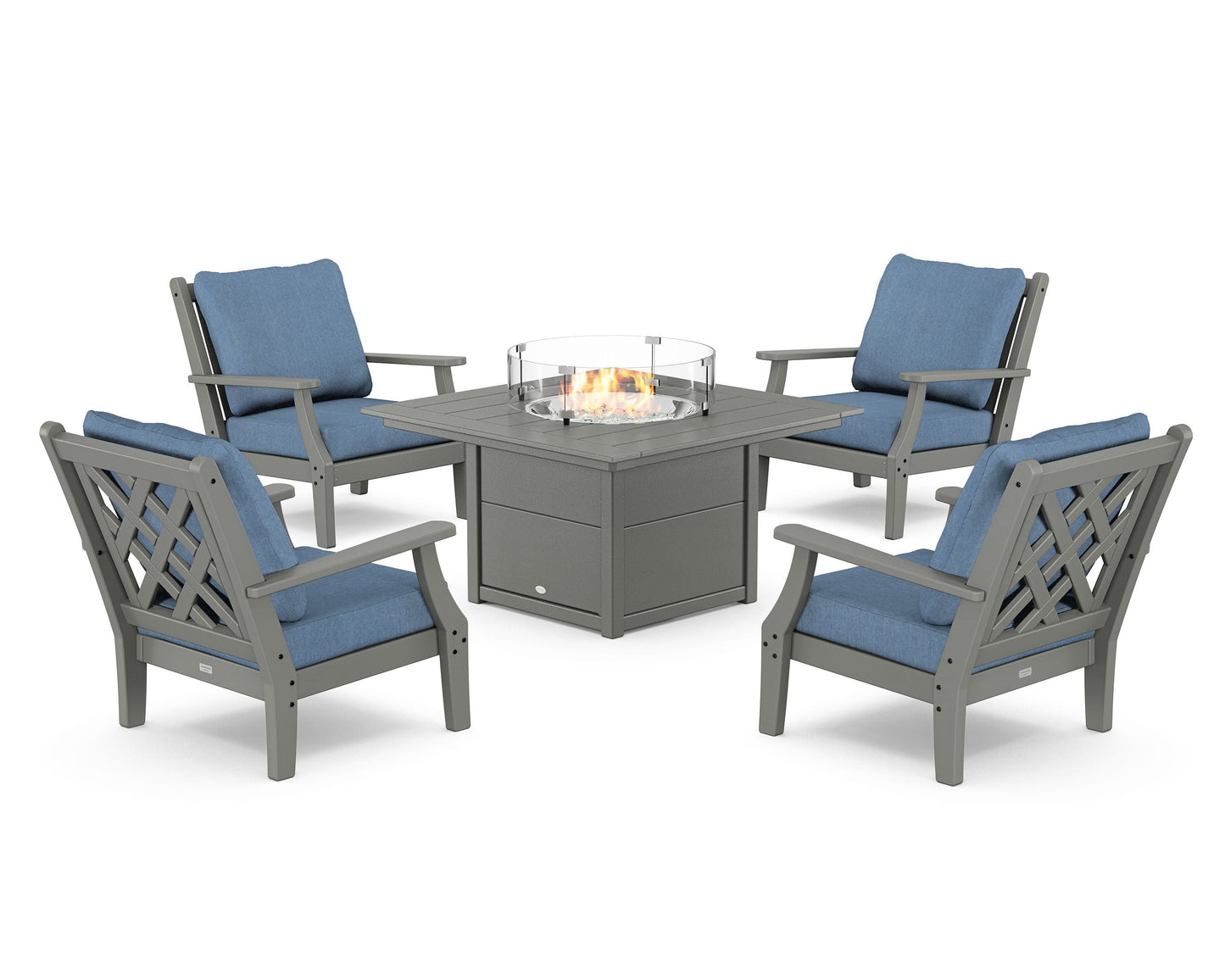 Wovendale 5-Piece Deep Seating Set with Fire Pit Table