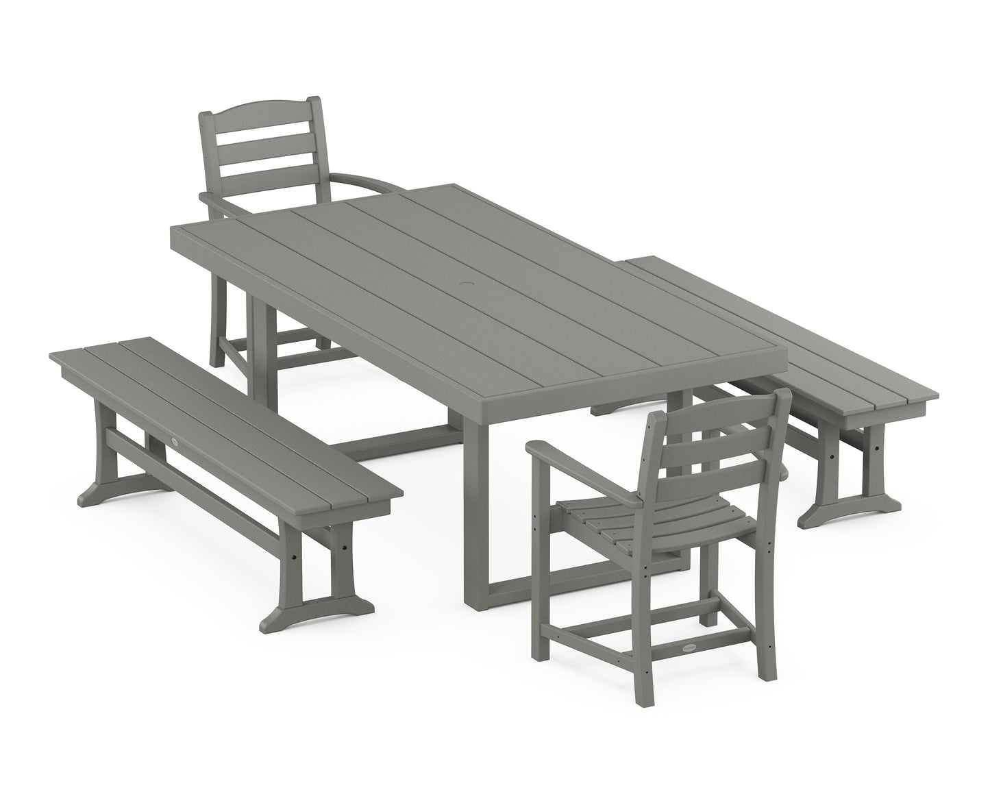 La Casa Cafe 5-Piece Dining Set with Benches