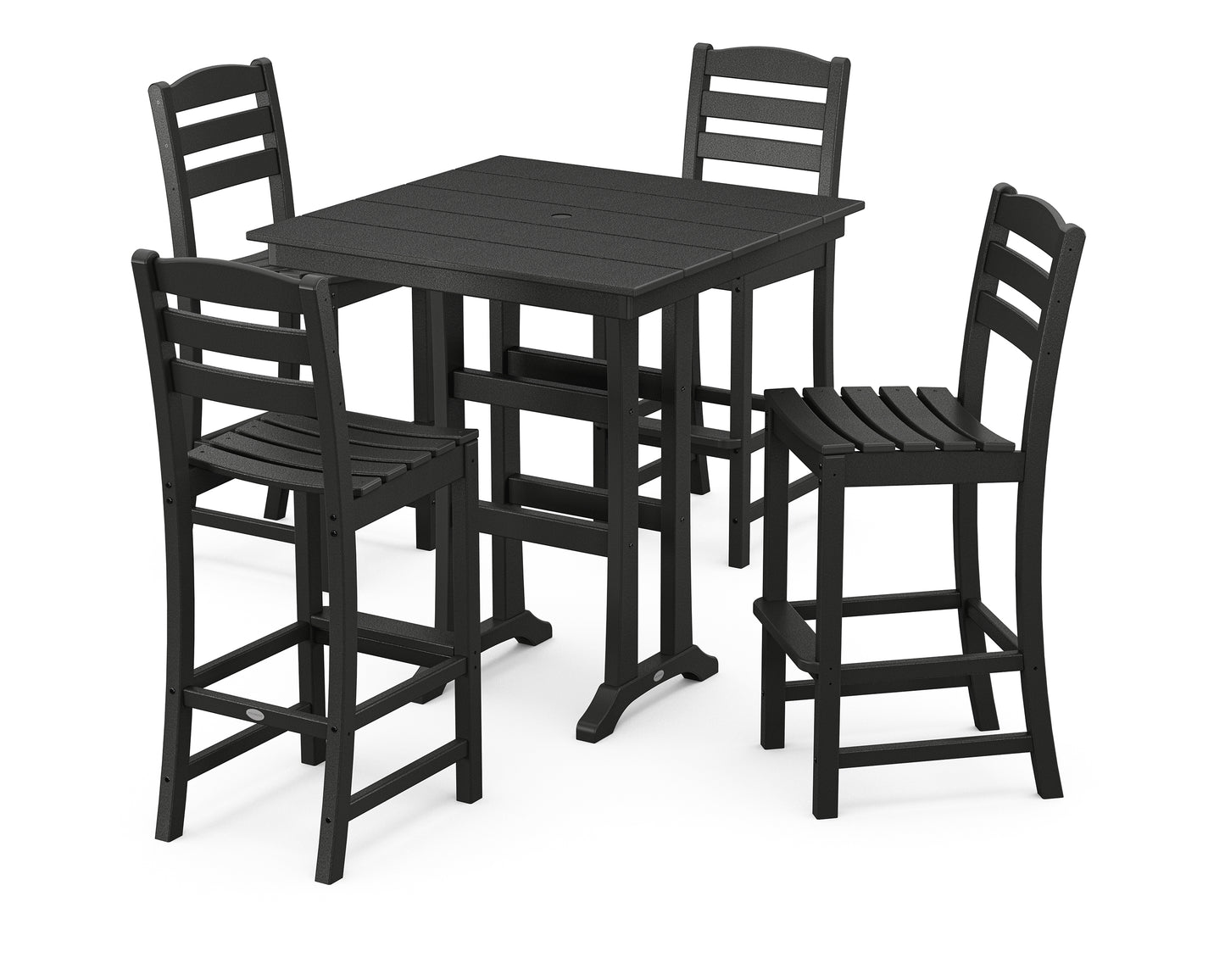 La Casa Café 5-Piece Farmhouse Trestle Bar Set