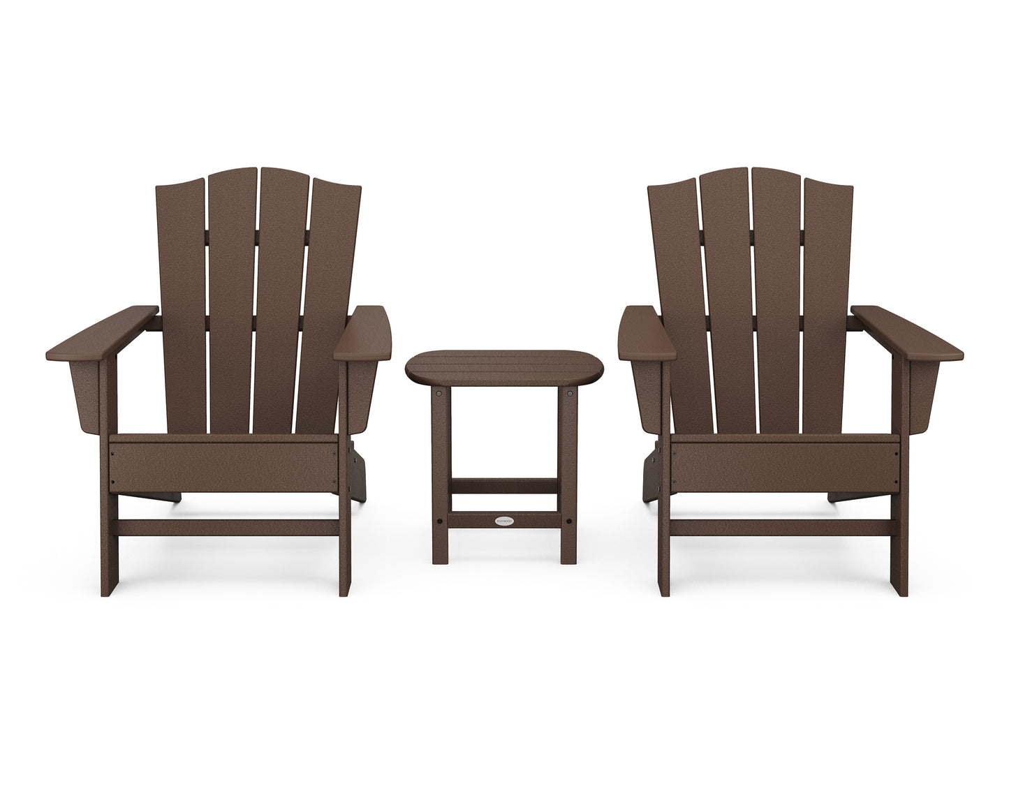 Wave 3-Piece Adirondack Chair Set with The Crest Chairs