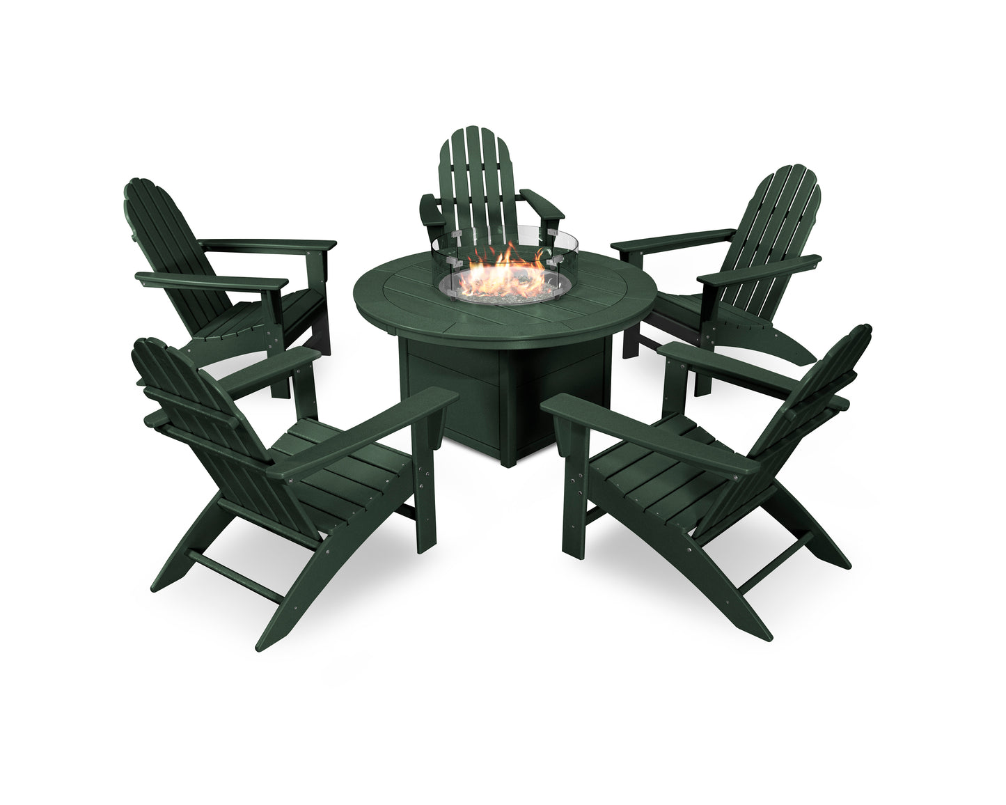Vineyard Adirondack 6-Piece Chat Set with Fire Pit Table