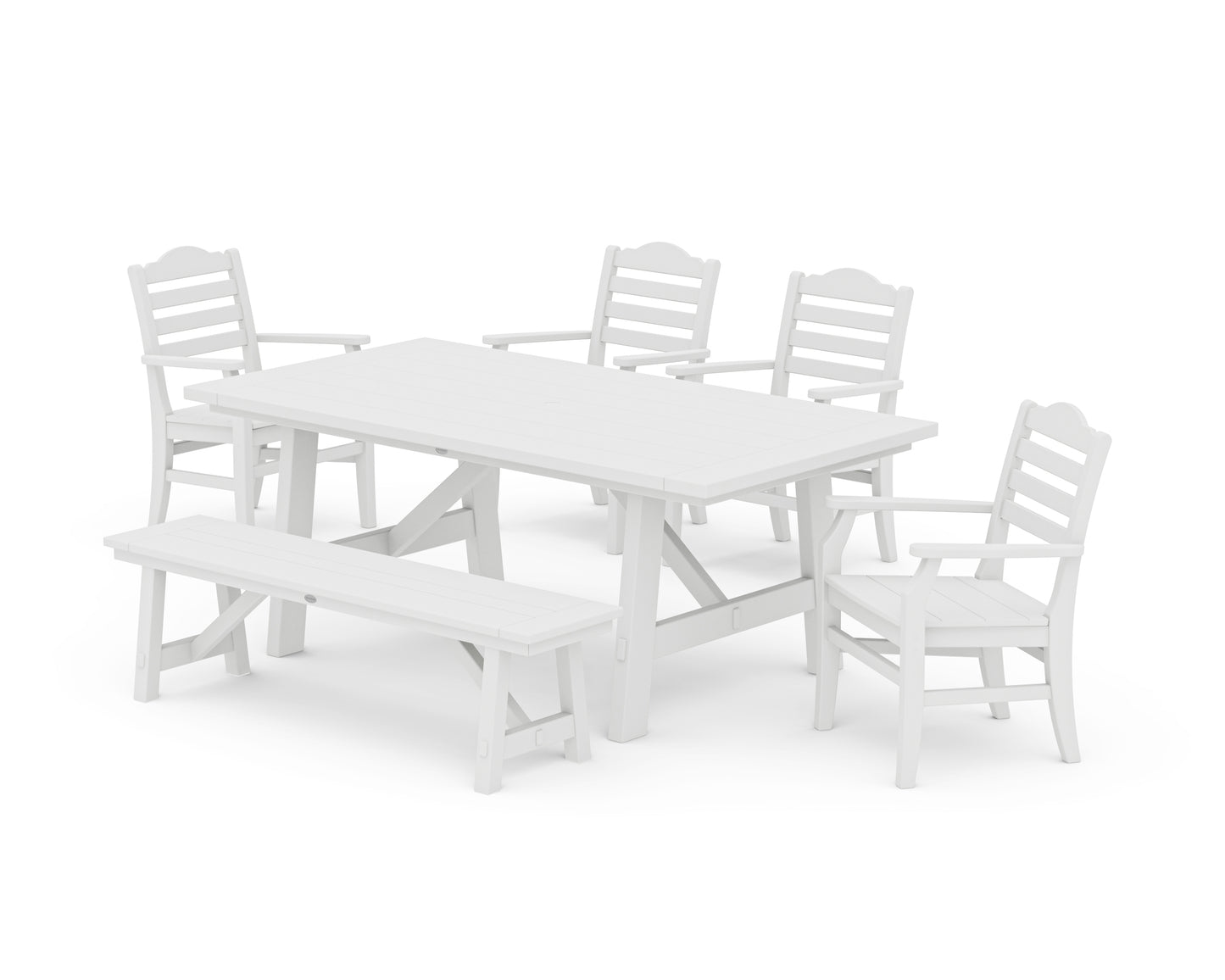 Savannah 6-Piece Rustic Farmhouse Dining Set with Bench