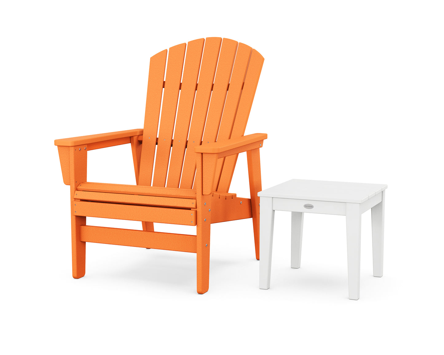 Nautical Grand Upright Adirondack Chair with Side Table