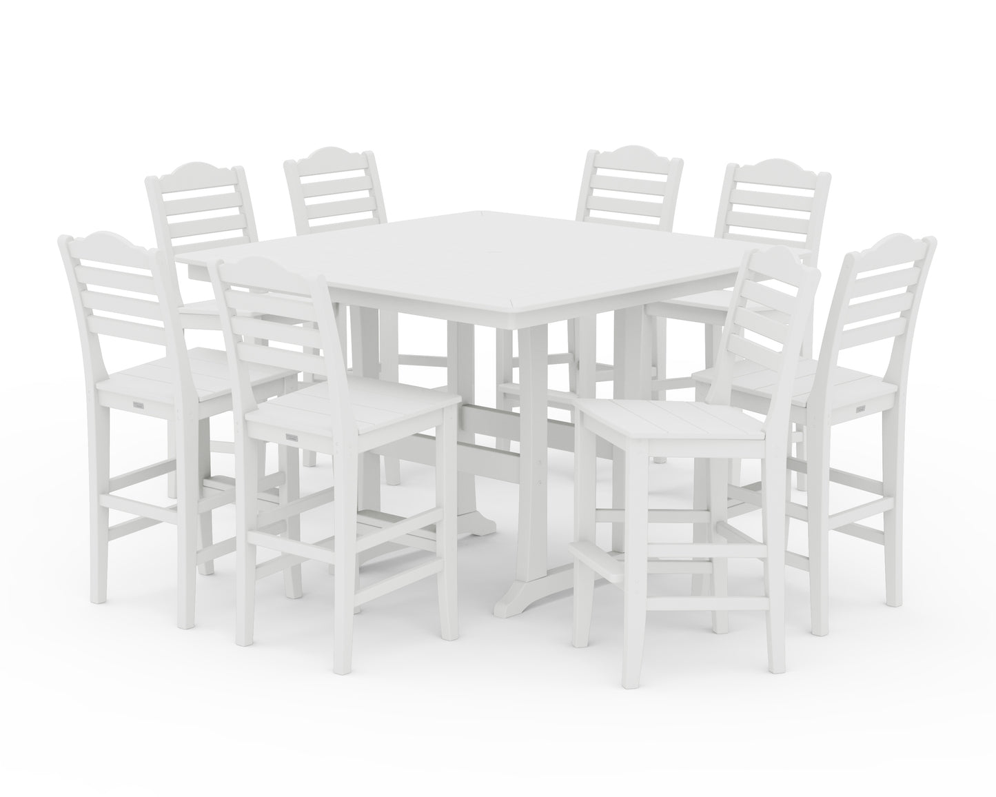 Savannah Side Chair 9-Piece Square Bar Set with Trestle Legs