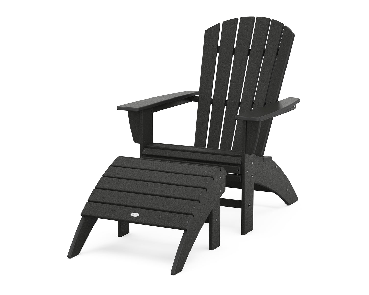 Nautical Curveback Adirondack Chair 2-Piece Set with Ottoman