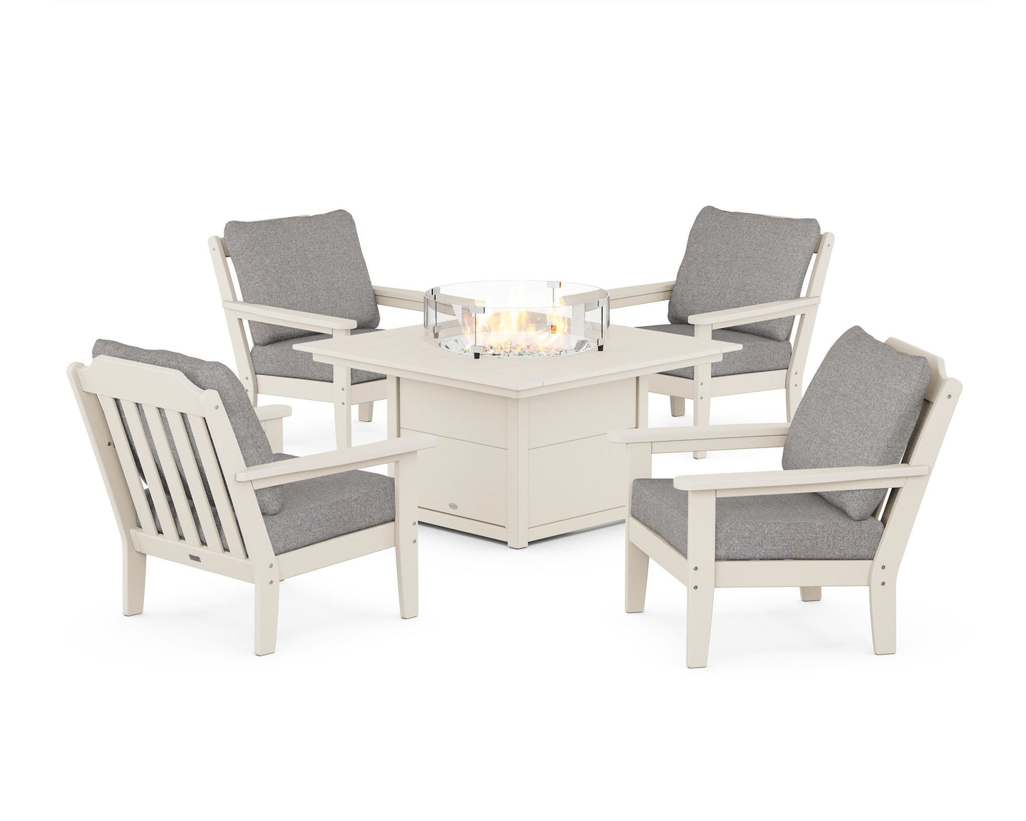 Cottage 5-Piece Deep Seating Set with Fire Pit Table