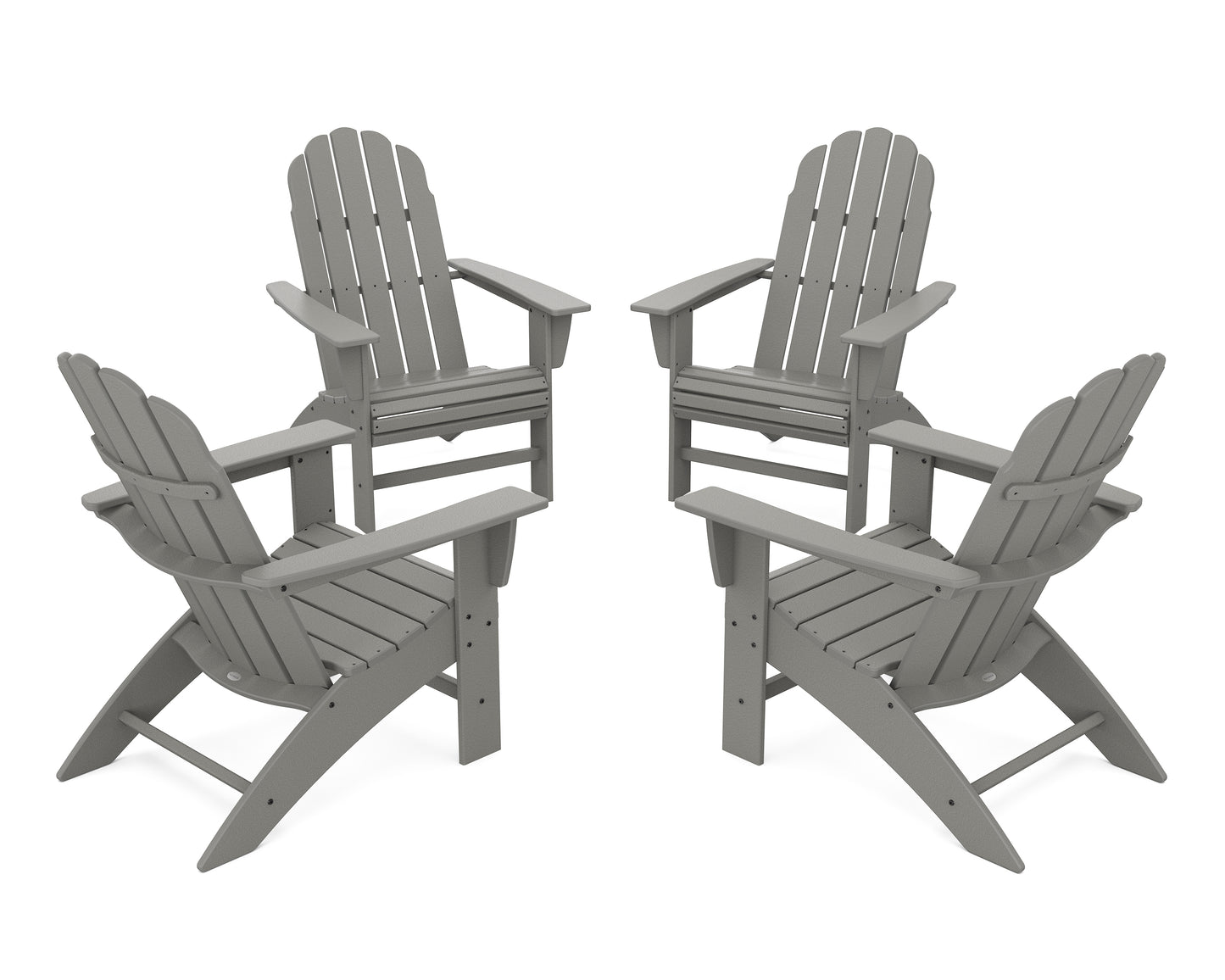 4-Piece Vineyard Curveback Adirondack Chair Conversation Set