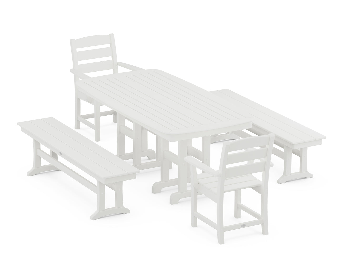 Lakeside 5-Piece Dining Set with Benches