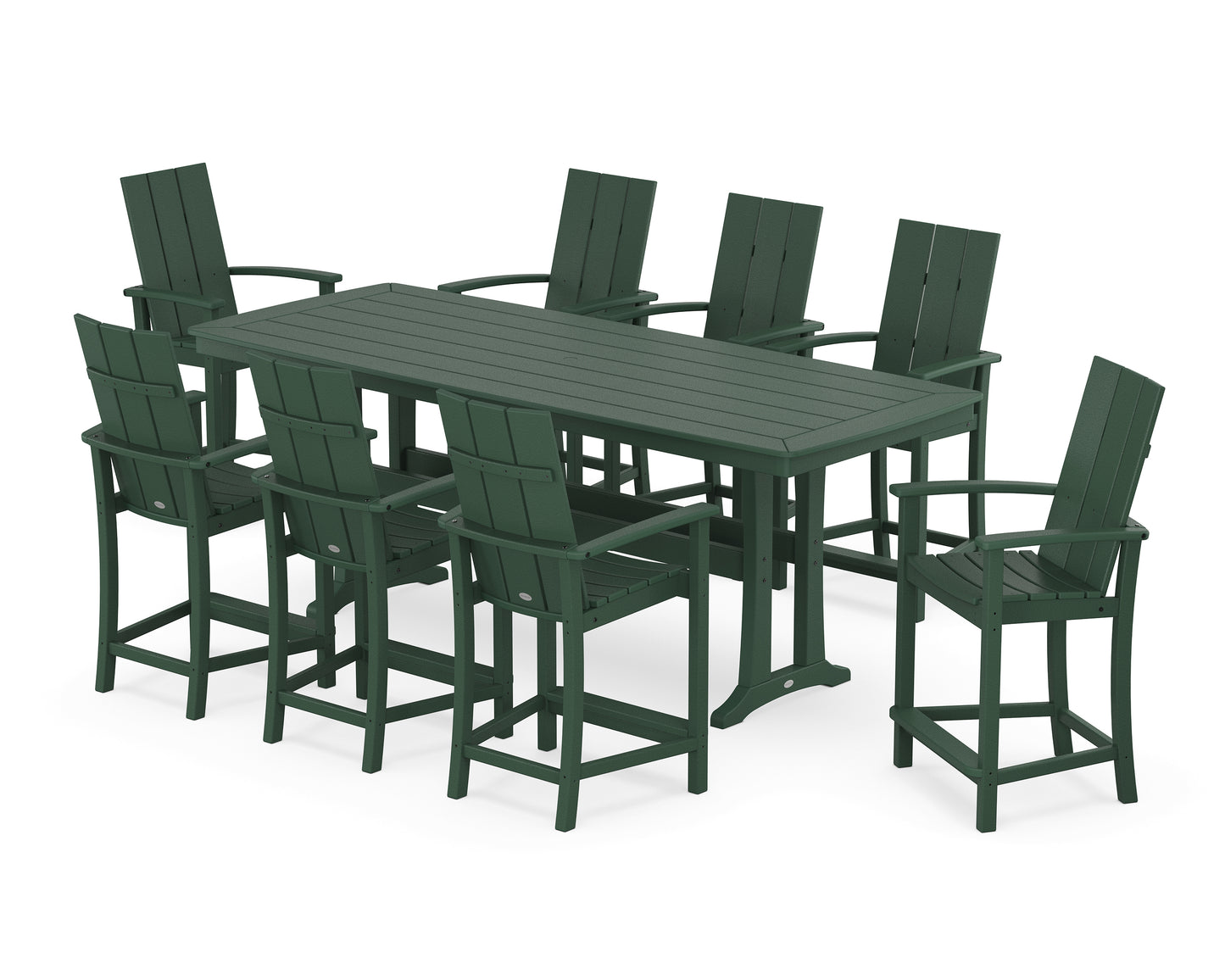 Modern Adirondack 9-Piece Counter Set with Trestle Legs