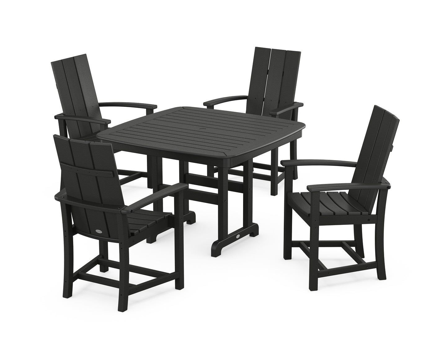 Modern Adirondack 5-Piece Dining Set with Trestle Legs