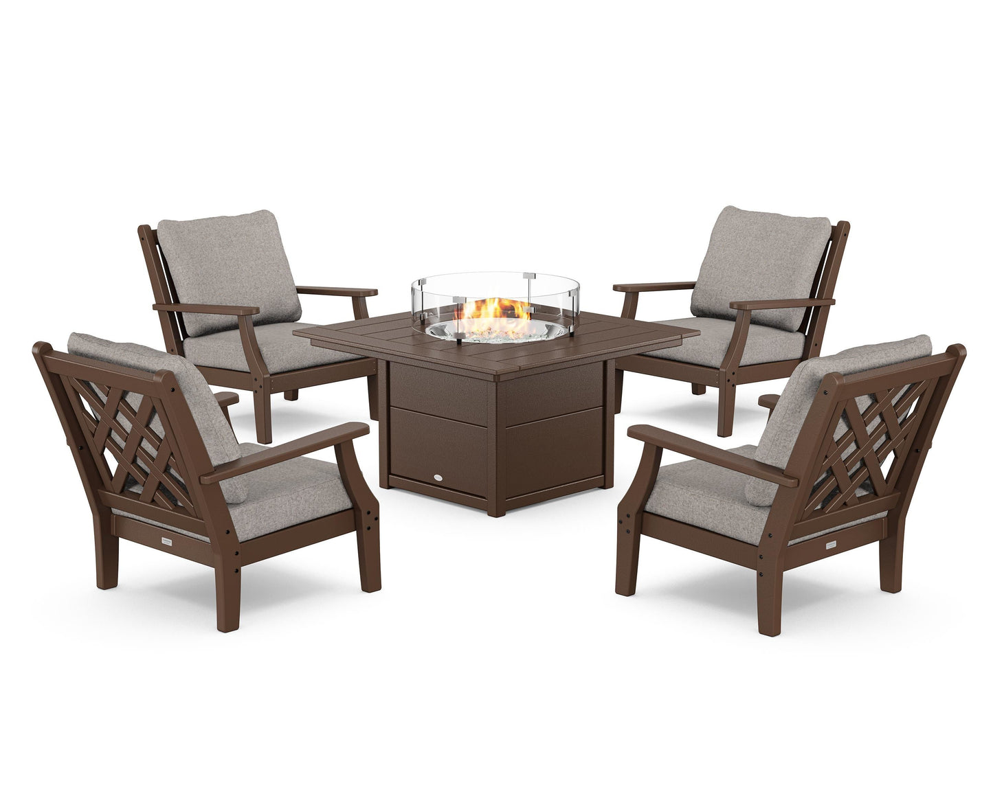 Wovendale 5-Piece Deep Seating Set with Fire Pit Table
