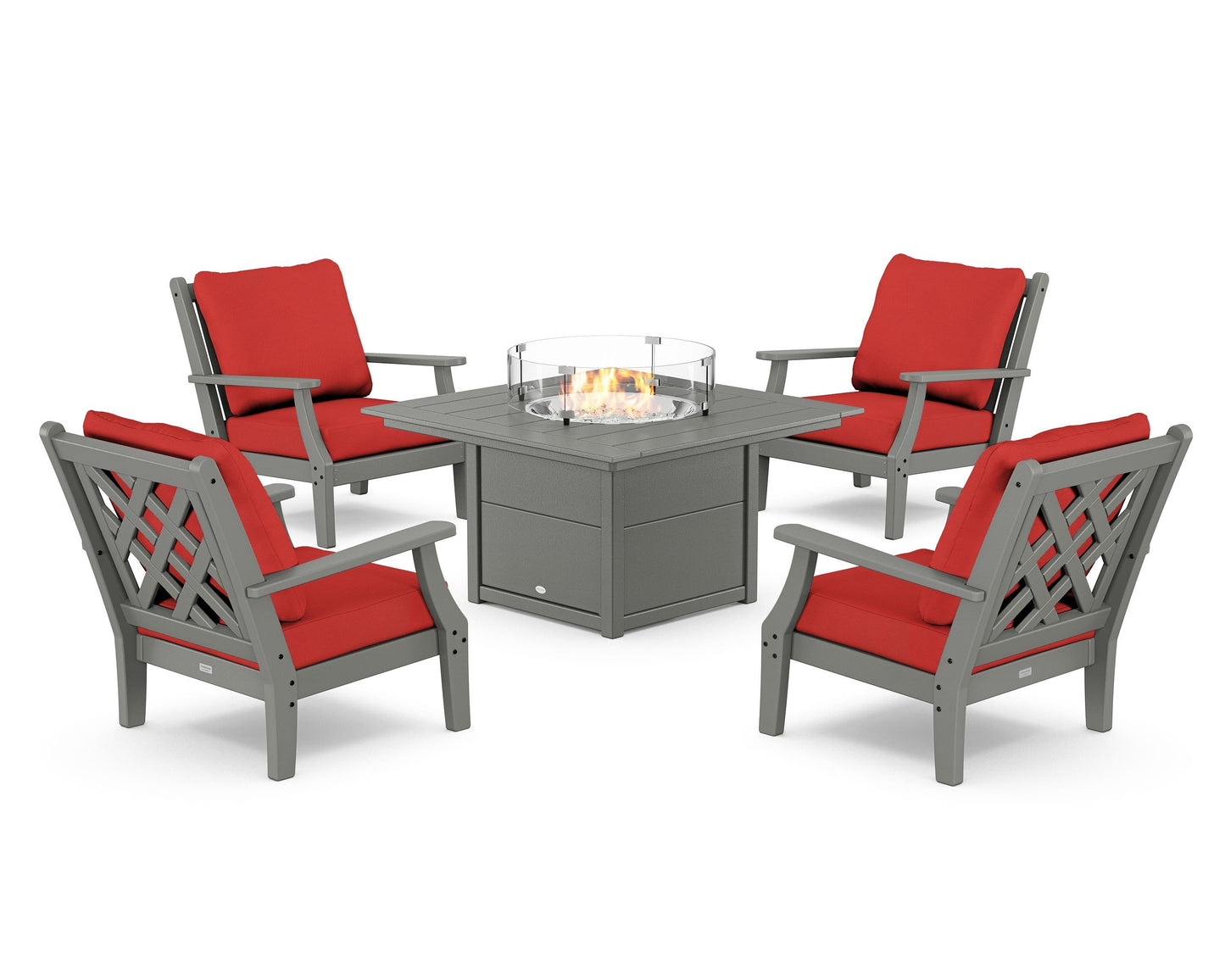 Wovendale 5-Piece Deep Seating Set with Fire Pit Table