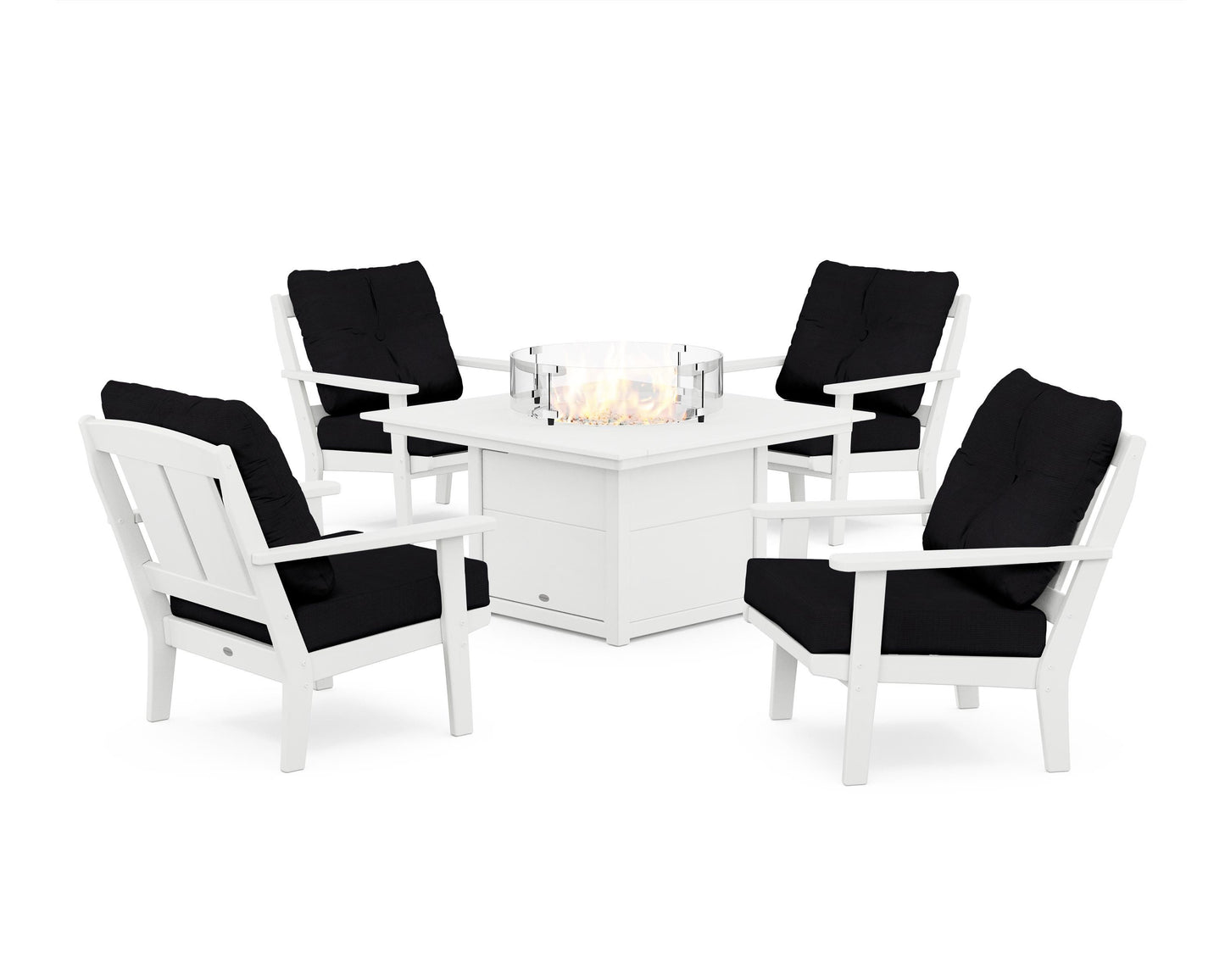 Mission 5-Piece Deep Seating Set with Fire Pit Table