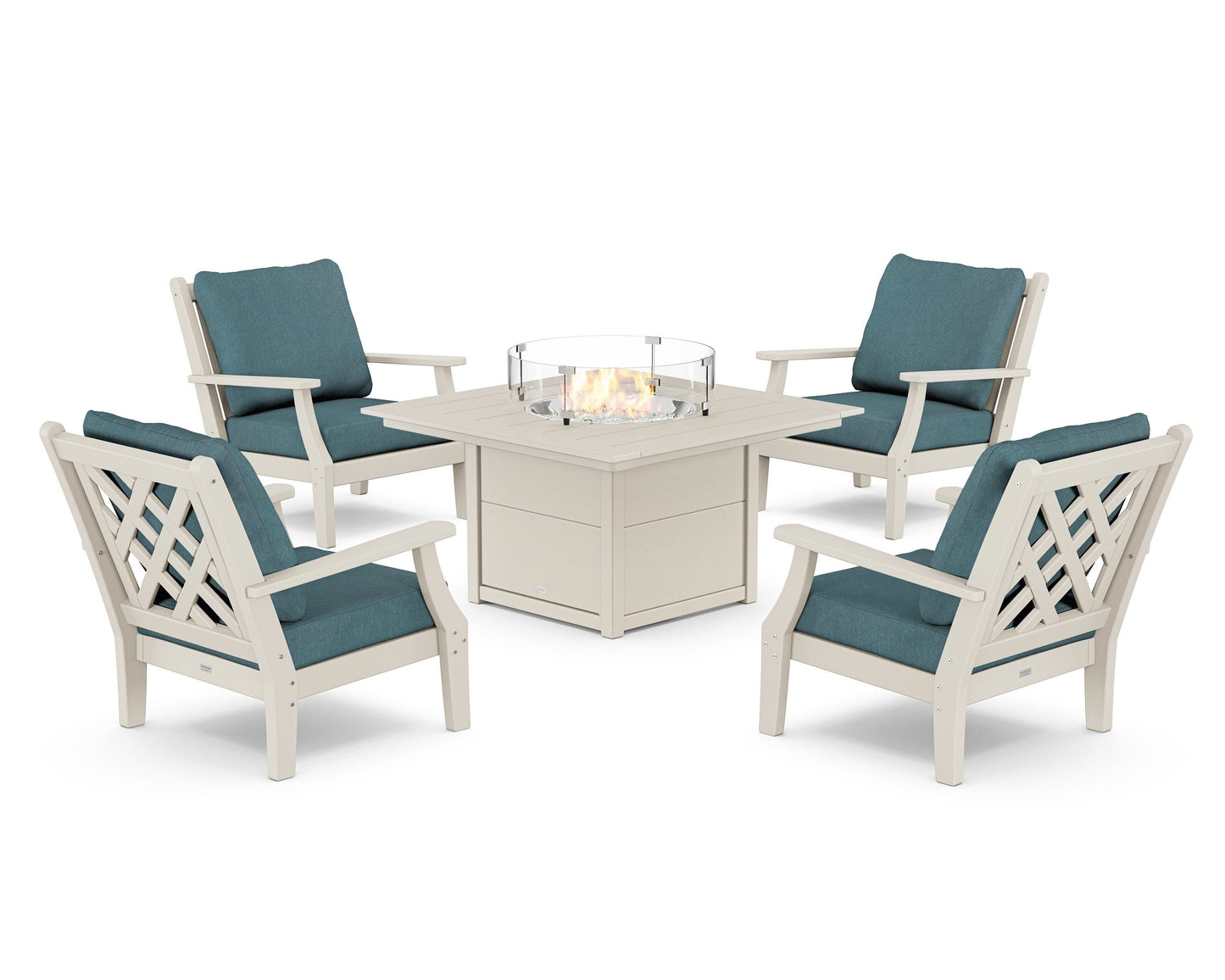 Wovendale 5-Piece Deep Seating Set with Fire Pit Table