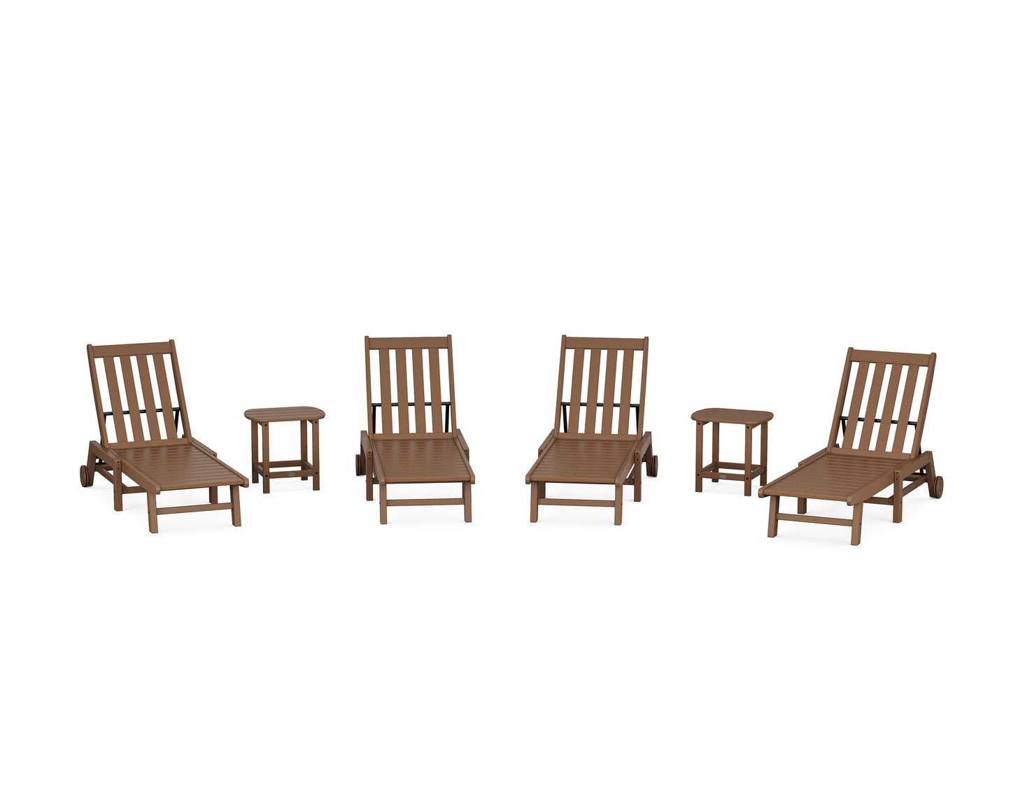Vineyard 6-Piece Chaise with Wheels Set
