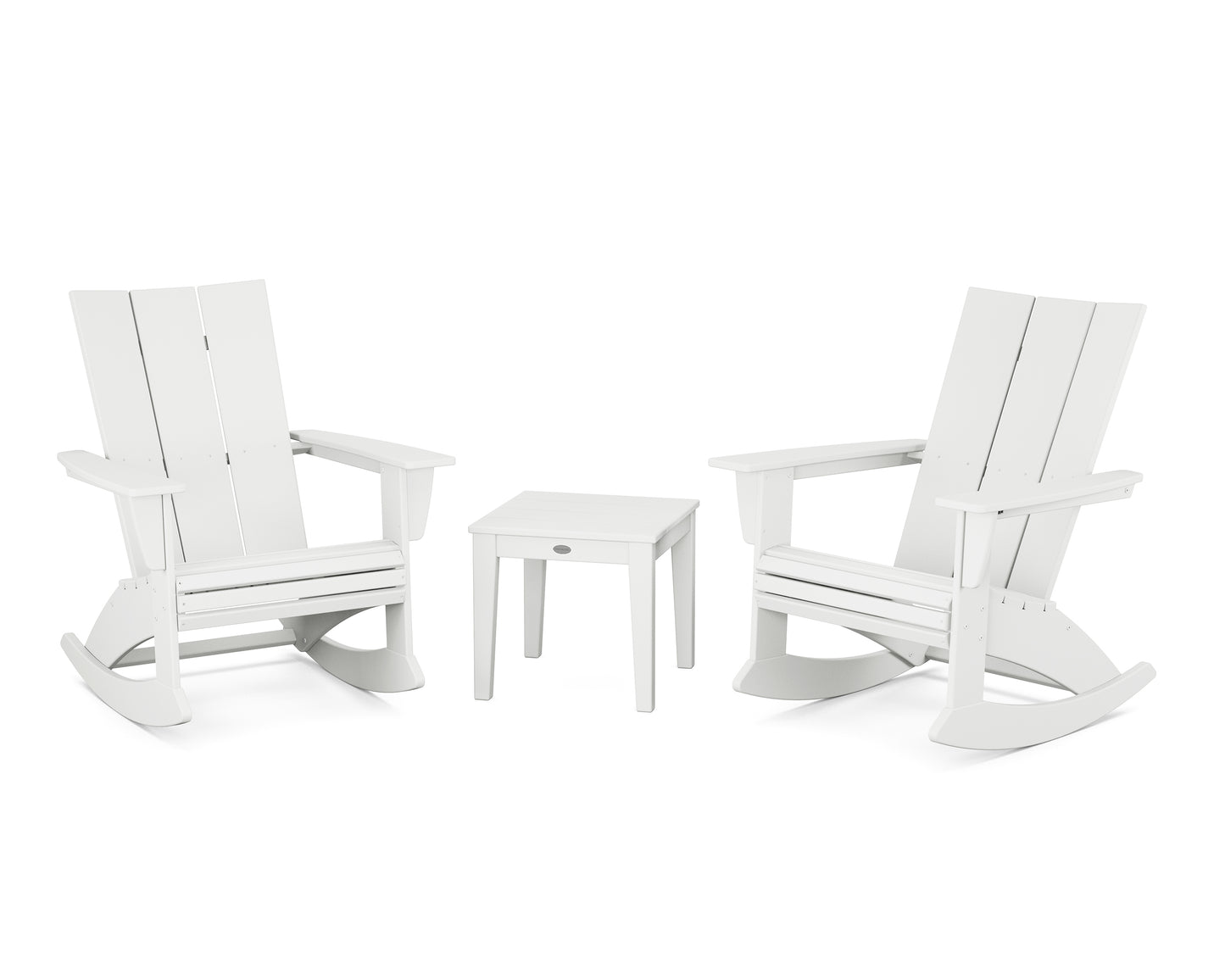 Modern Curveback 3-Piece Adirondack Rocking Chair Set