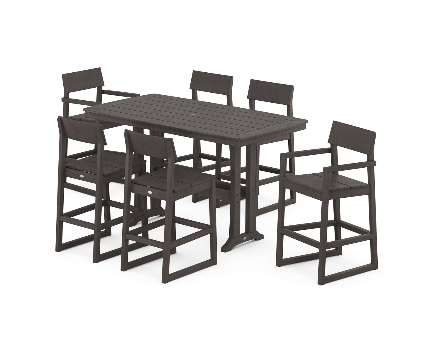 EDGE 7-Piece Bar Set with Trestle Legs