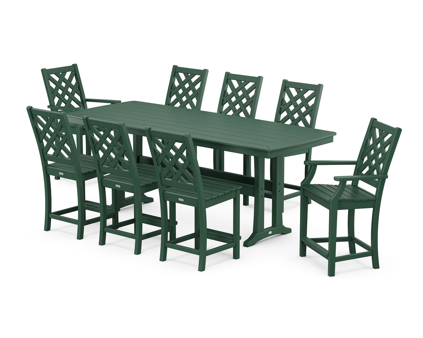 Wovendale 9-Piece Counter Set with Trestle Legs