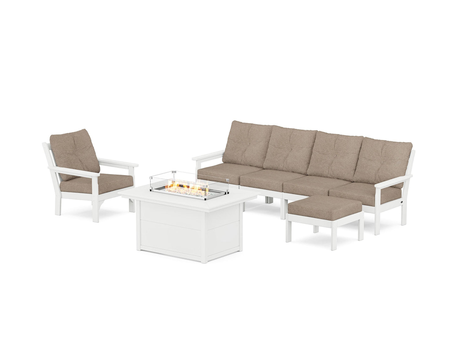 Vineyard Sectional Lounge and Fire Pit Set