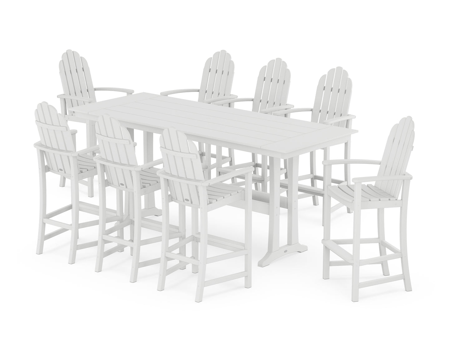 Classic Adirondack 9-Piece Farmhouse Bar Set with Trestle Legs