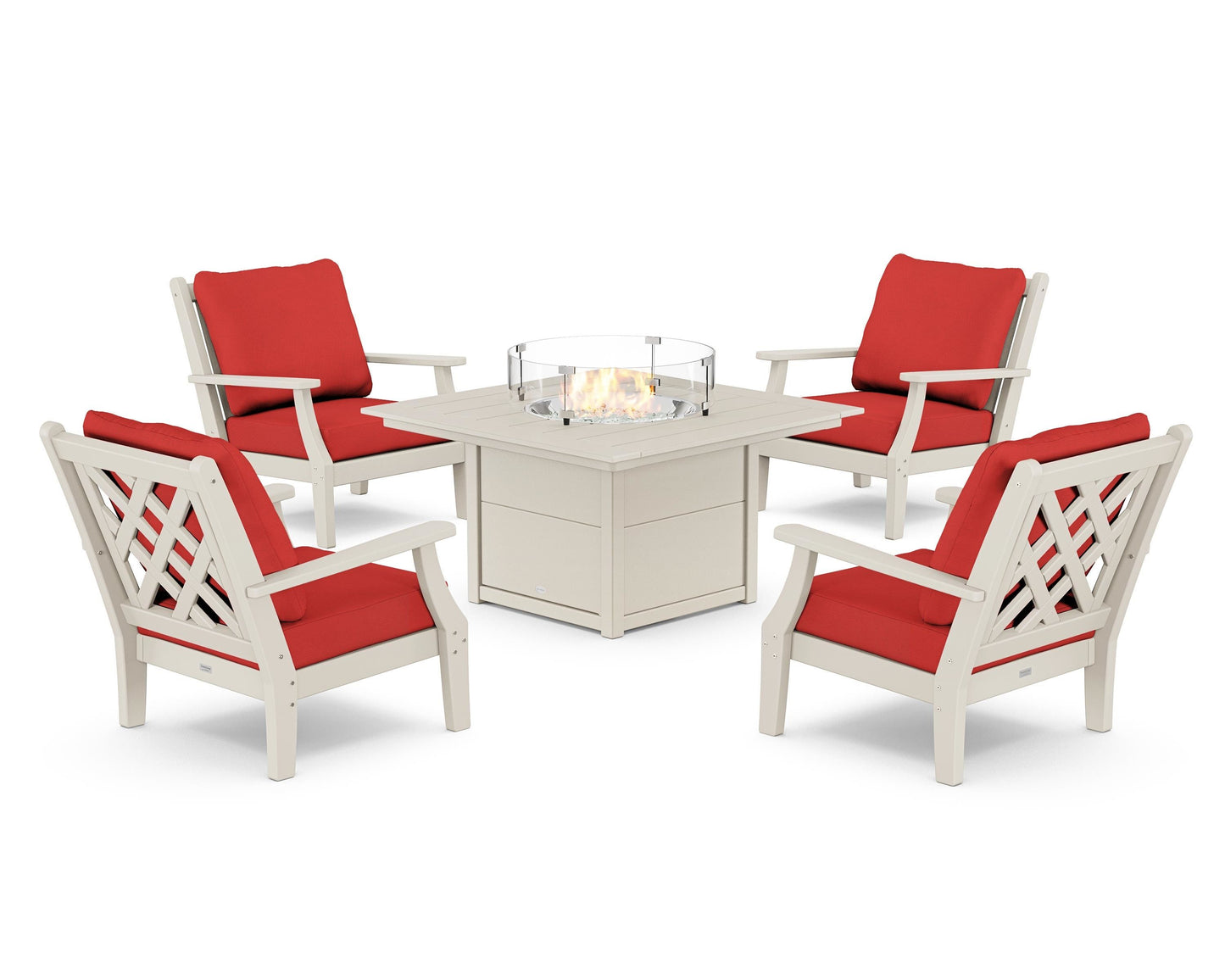 Wovendale 5-Piece Deep Seating Set with Fire Pit Table