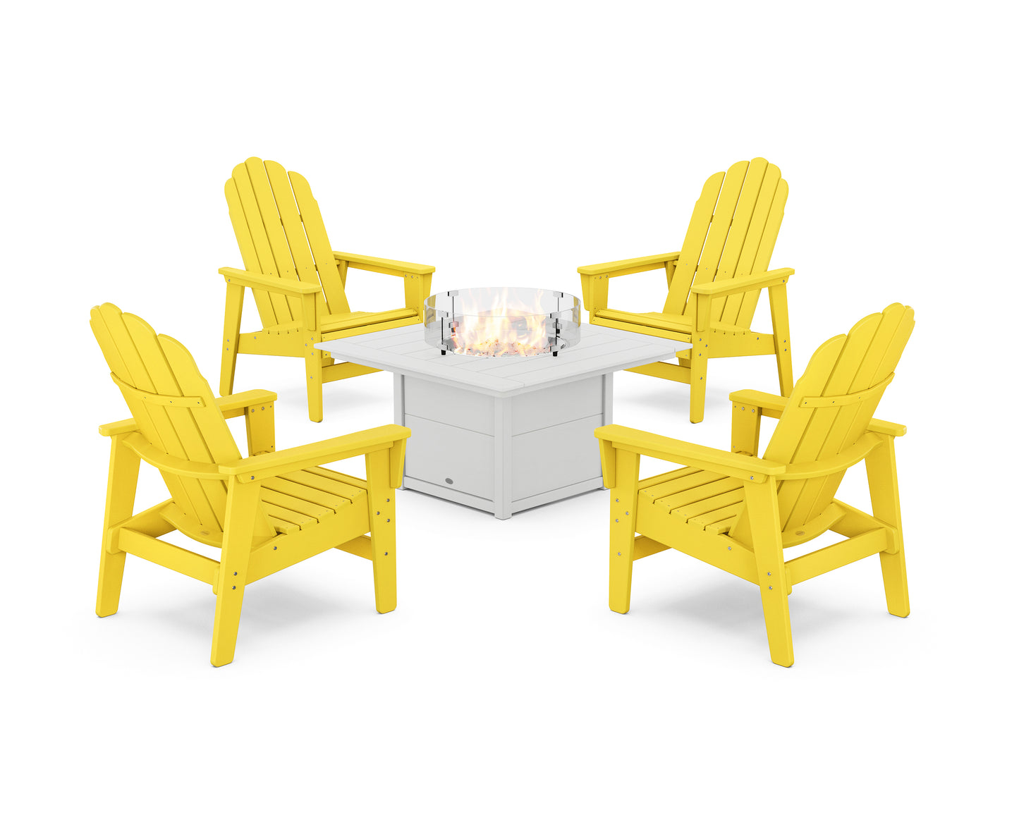 5-Piece Vineyard Grand Upright Adirondack Conversation Set with Fire Pit Table