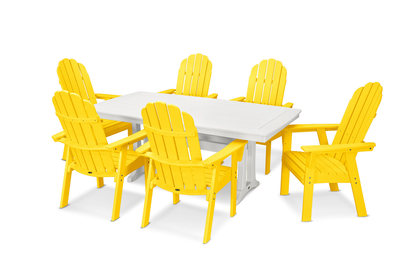 Vineyard Curveback Adirondack 7-Piece Dining Set with Trestle Legs