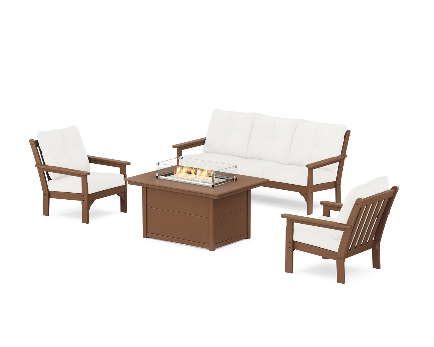 Vineyard Deep Seating Fire Pit Table Set