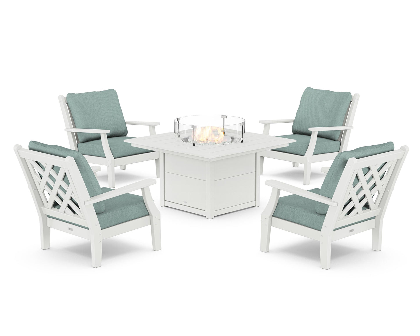 Wovendale 5-Piece Deep Seating Set with Fire Pit Table