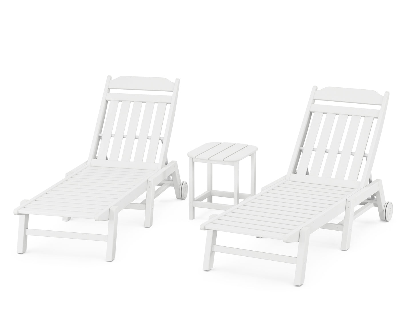Cottage 3-Piece Chaise Set with Wheels