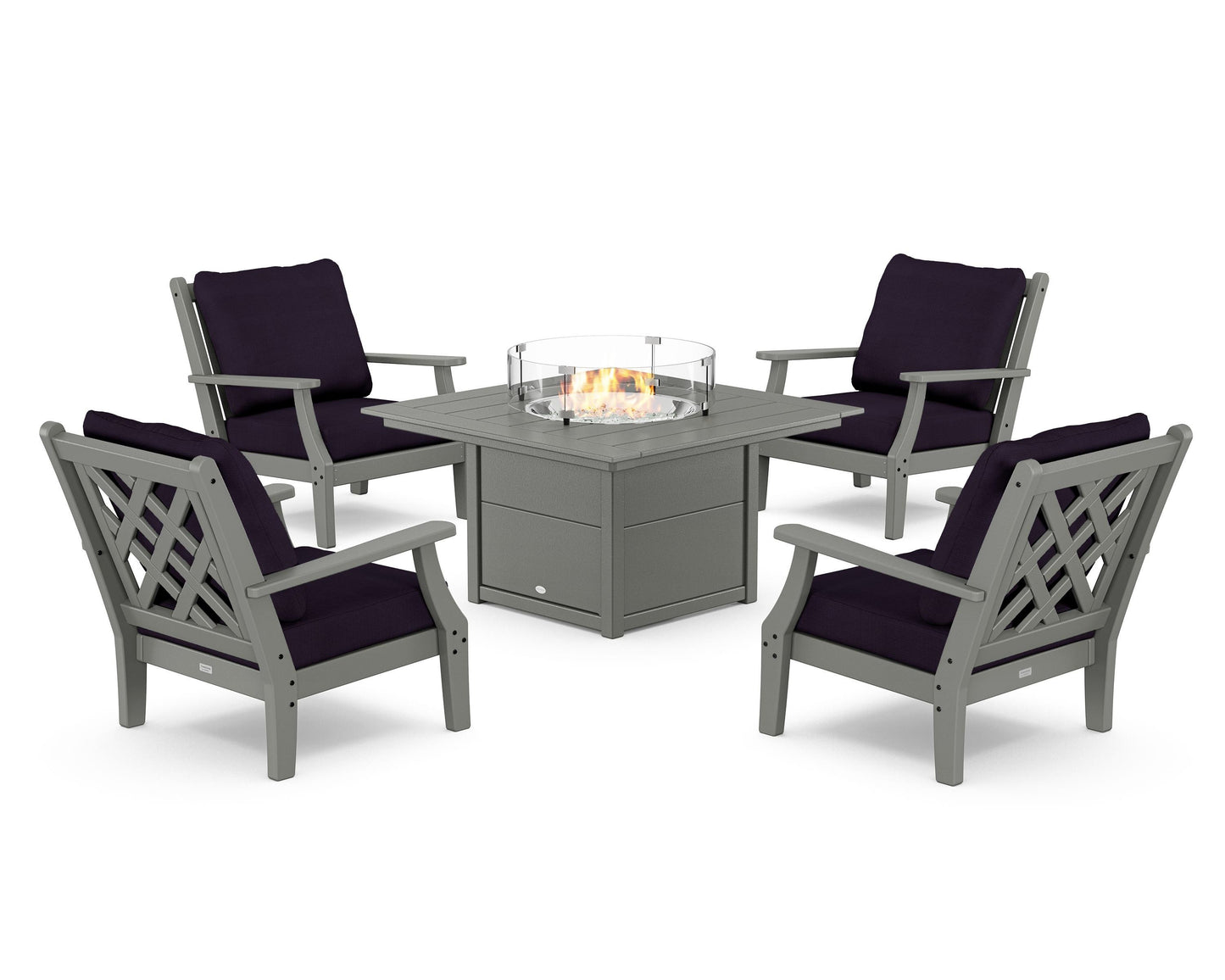 Wovendale 5-Piece Deep Seating Set with Fire Pit Table