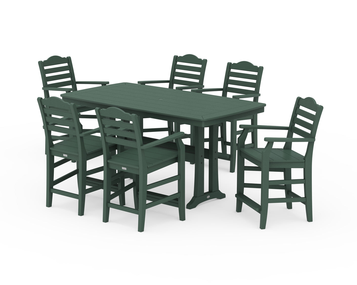 Savannah Arm Chair 7-Piece Counter Set with Trestle Legs