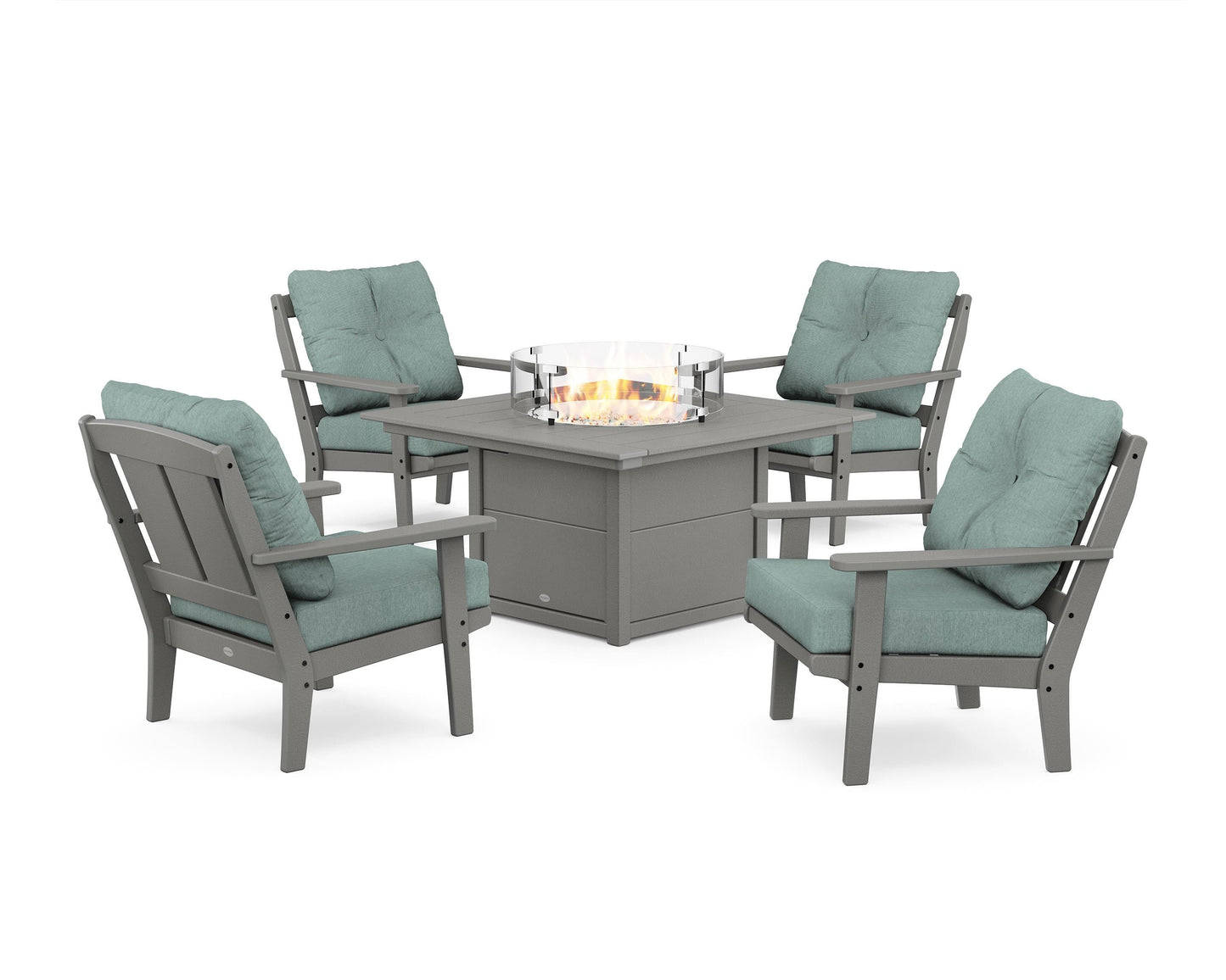 Mission 5-Piece Deep Seating Set with Fire Pit Table