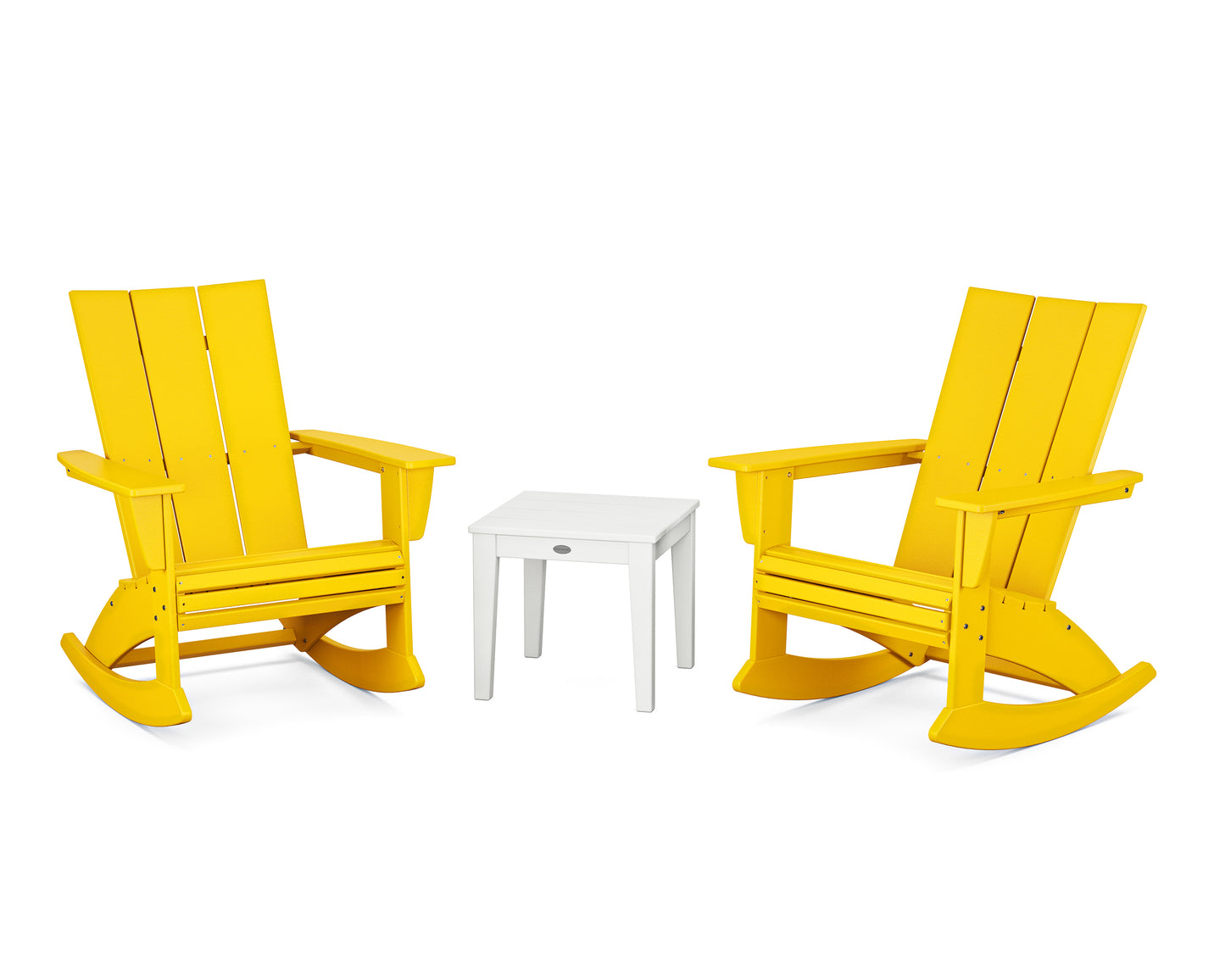 Modern Curveback 3-Piece Adirondack Rocking Chair Set