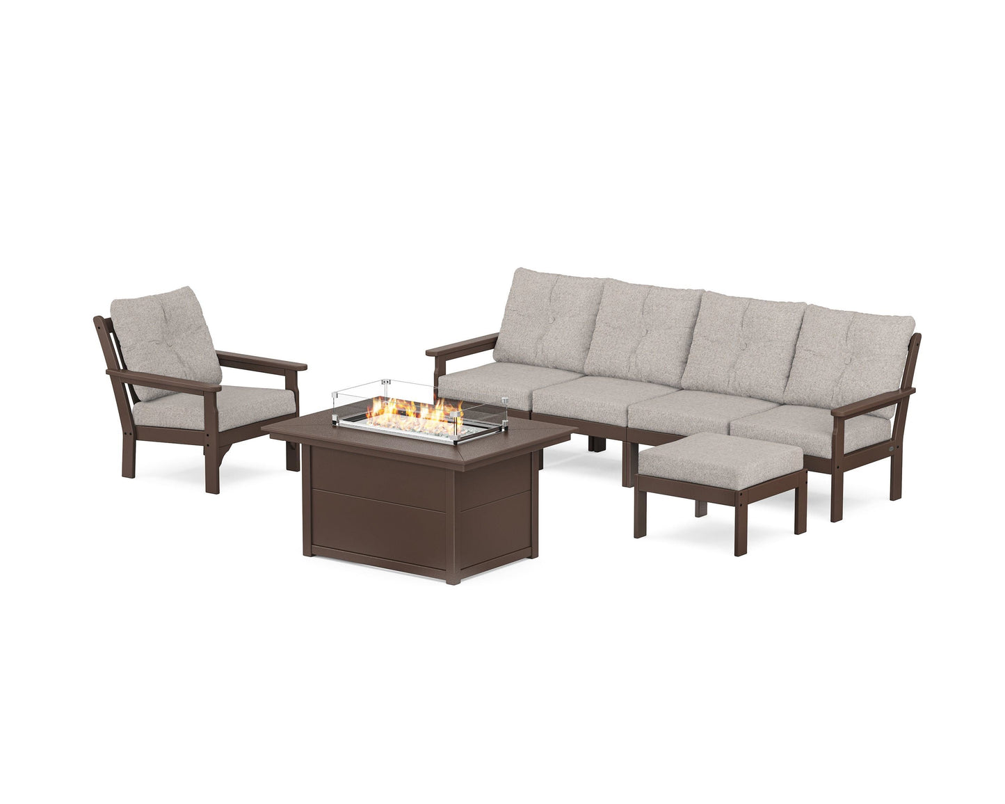 Vineyard Sectional Lounge and Fire Pit Set
