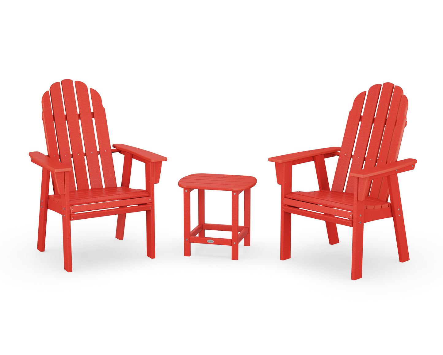 Vineyard 3-Piece Curveback Upright Adirondack Chair Set