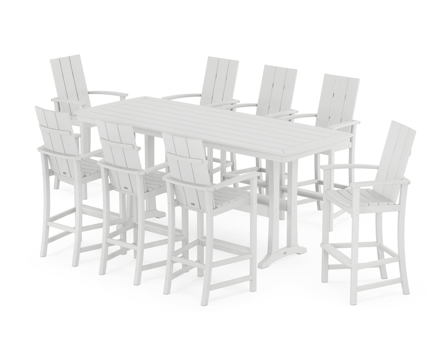 Modern Adirondack 9-Piece Bar Set with Trestle Legs