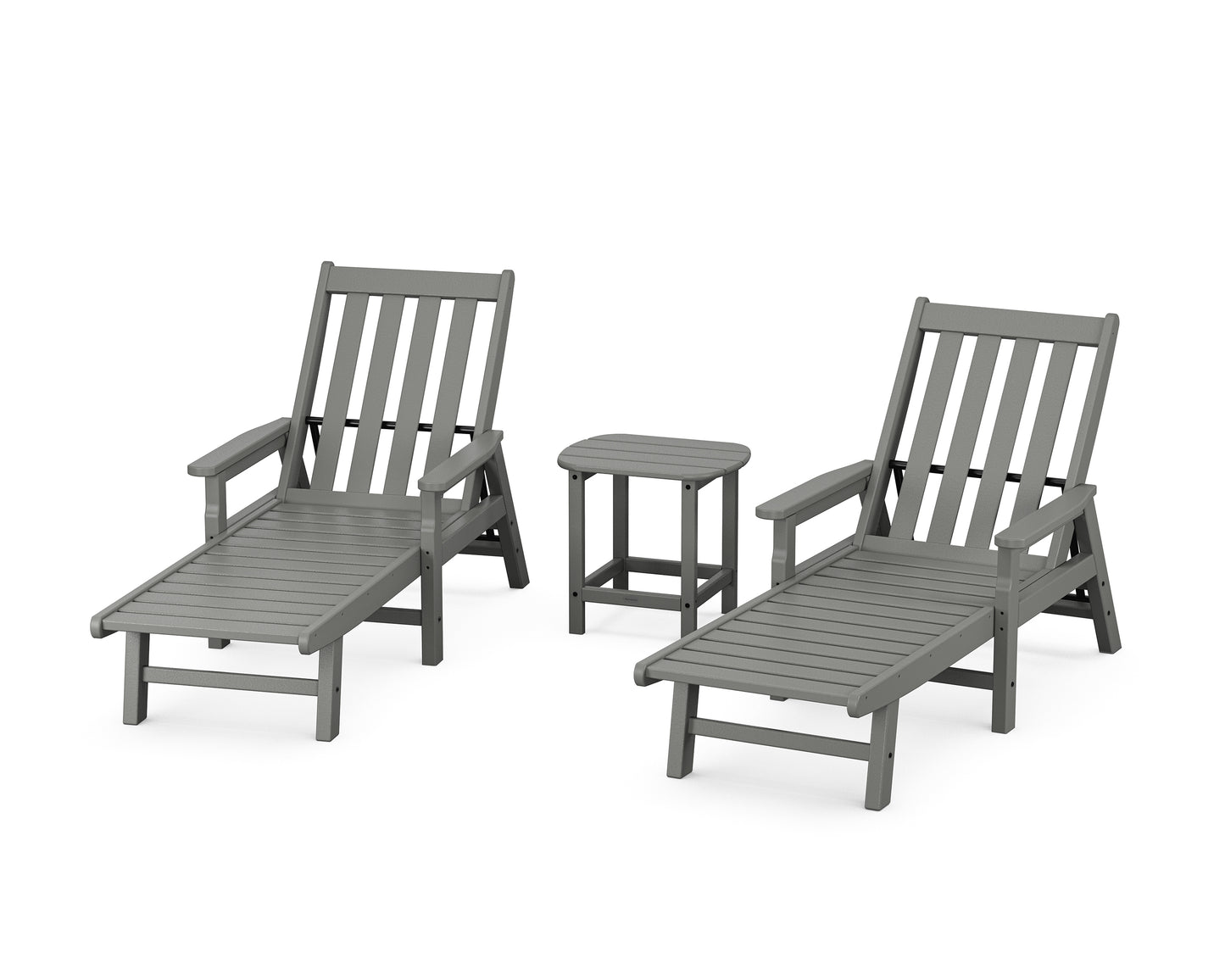 Vineyard 3-Piece Chaise with Arms Set