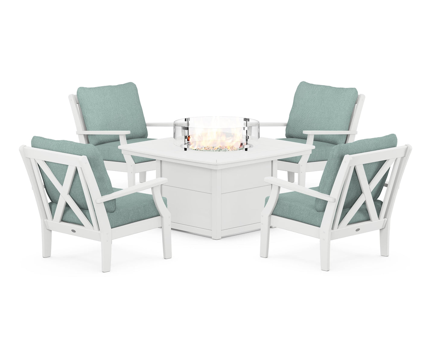 Braxton 5-Piece Deep Seating Conversation Set with Fire Pit Table